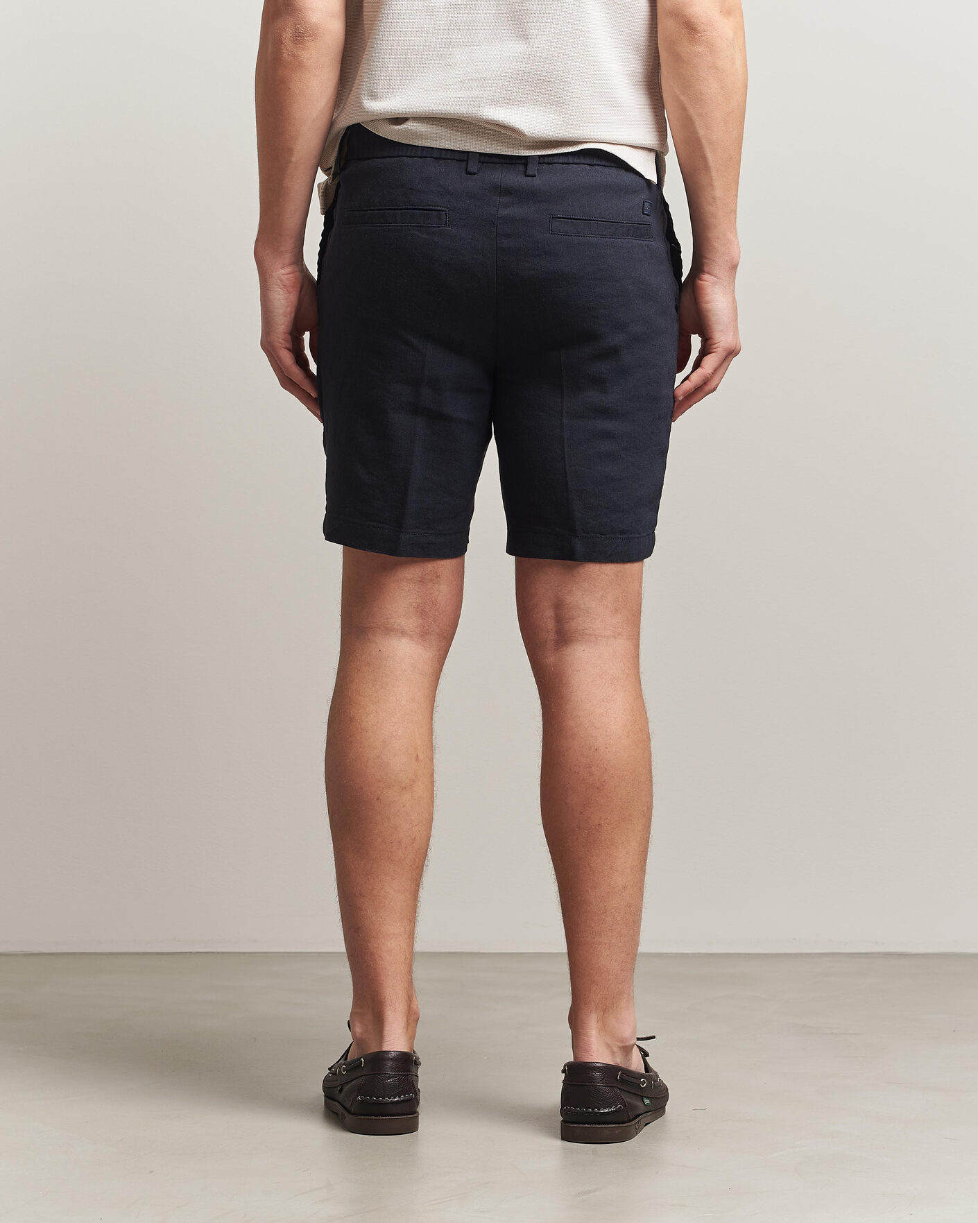 Men | Shorts | BOSS BLACK | Kane Linen Drawstring Shorts Dark Blue