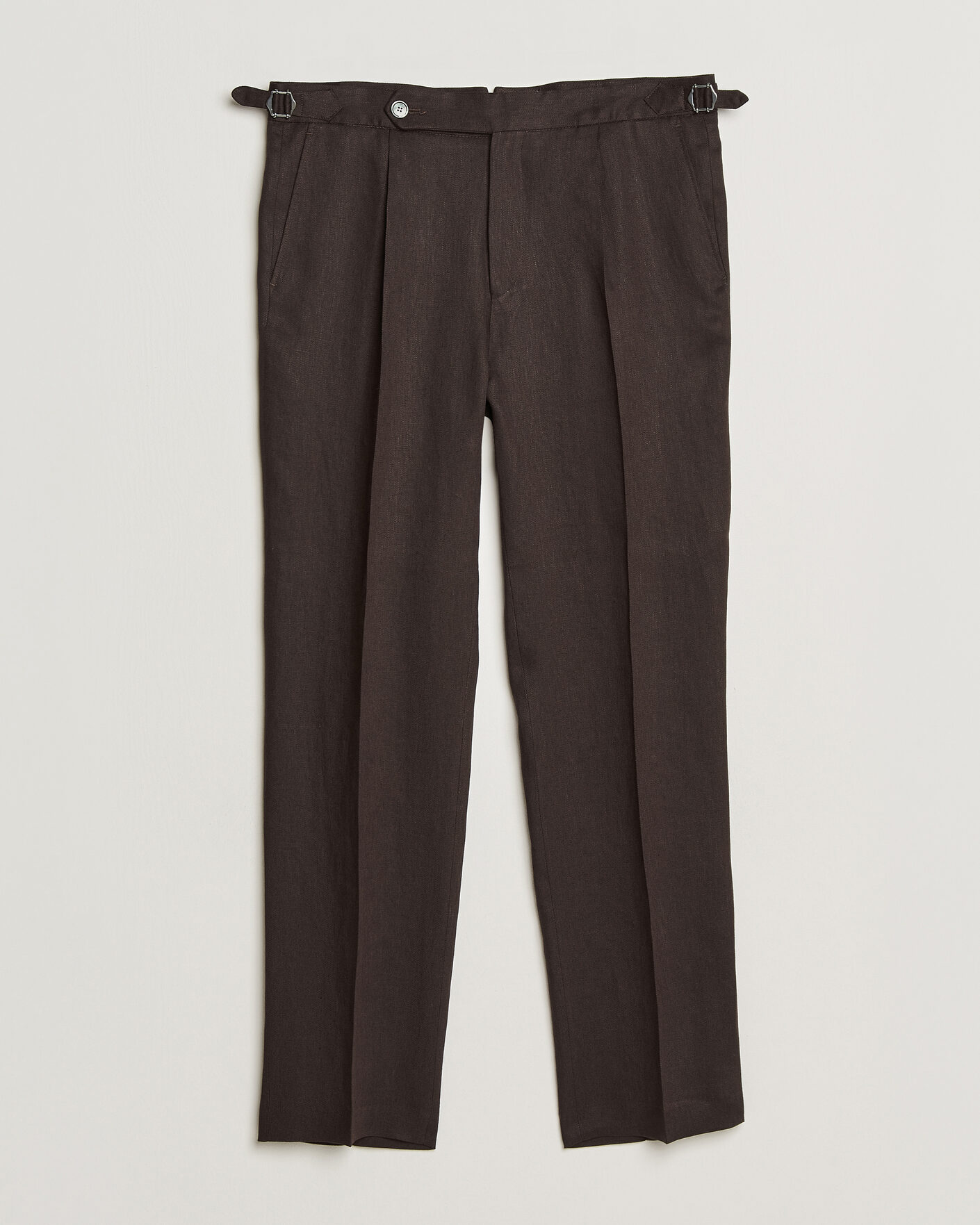 Men | Trousers | BOSS BLACK | Perino Linen Suit Trousers Dark Brown