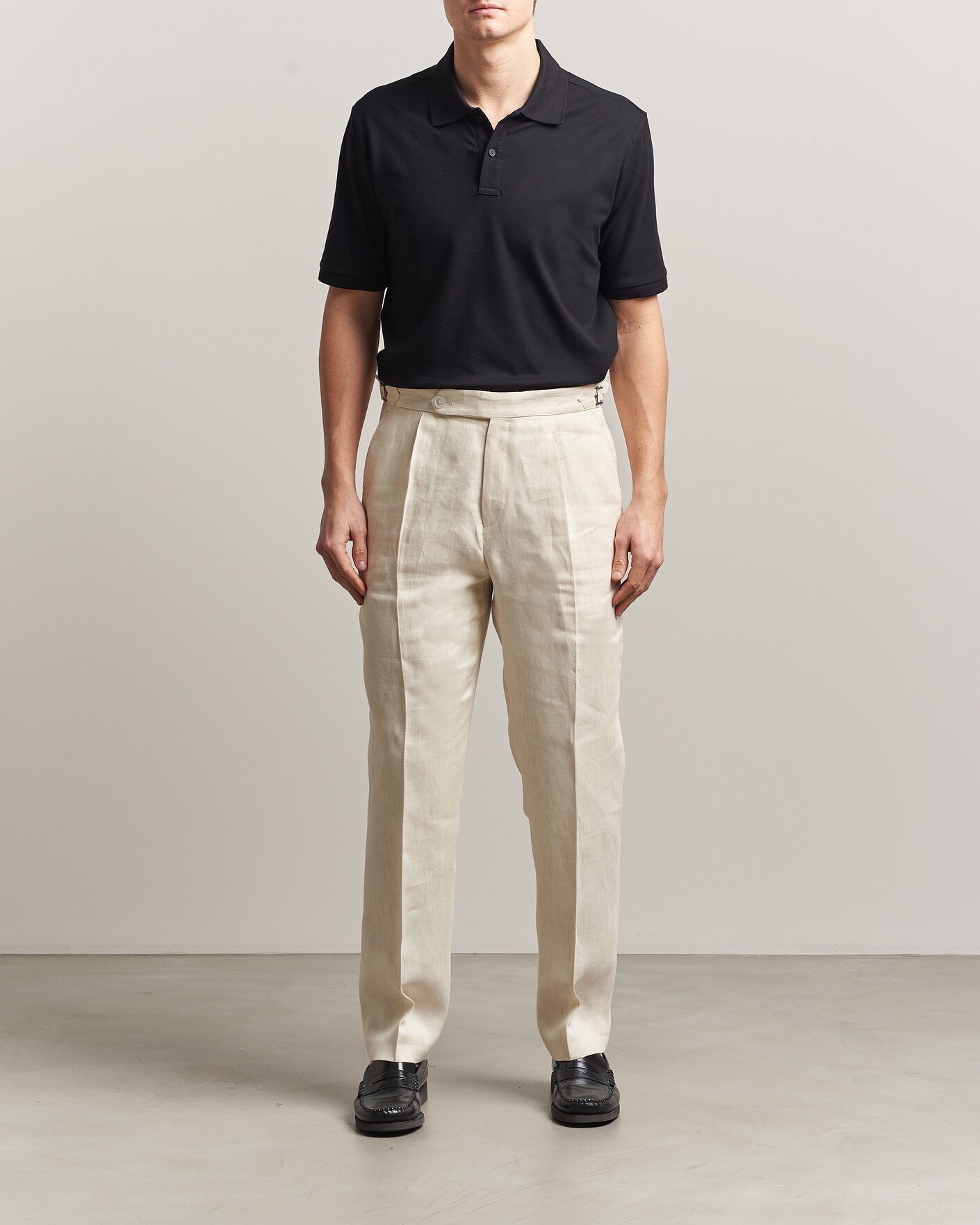Men | Trousers | BOSS BLACK | Perino Linen Suit Trousers Open Beige