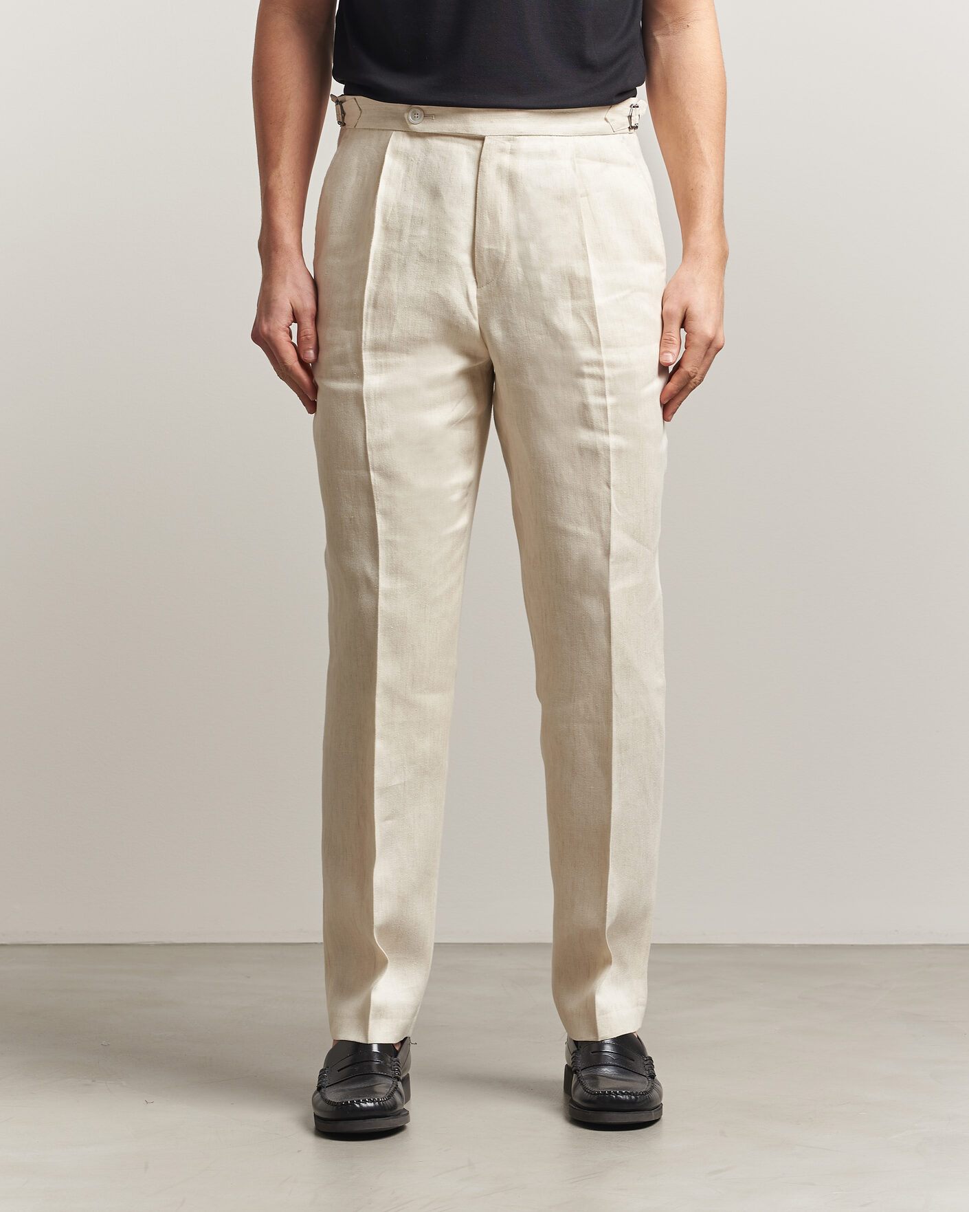 BOSS BLACK Perino Linen Suit Trousers Open Beige at CareOfCarl.com