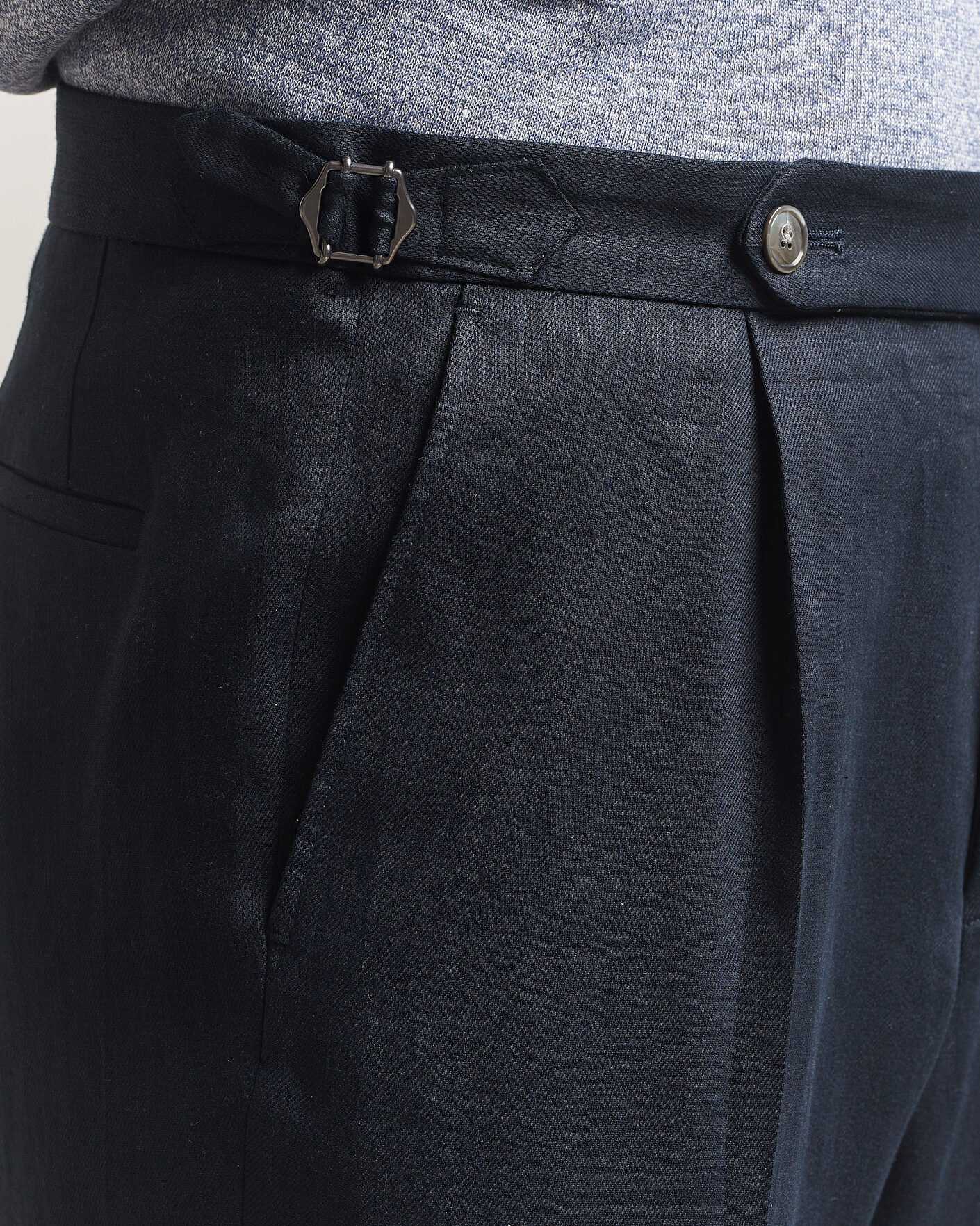 Men | Trousers | BOSS BLACK | Perino Linen Suit Trousers Dark Blue