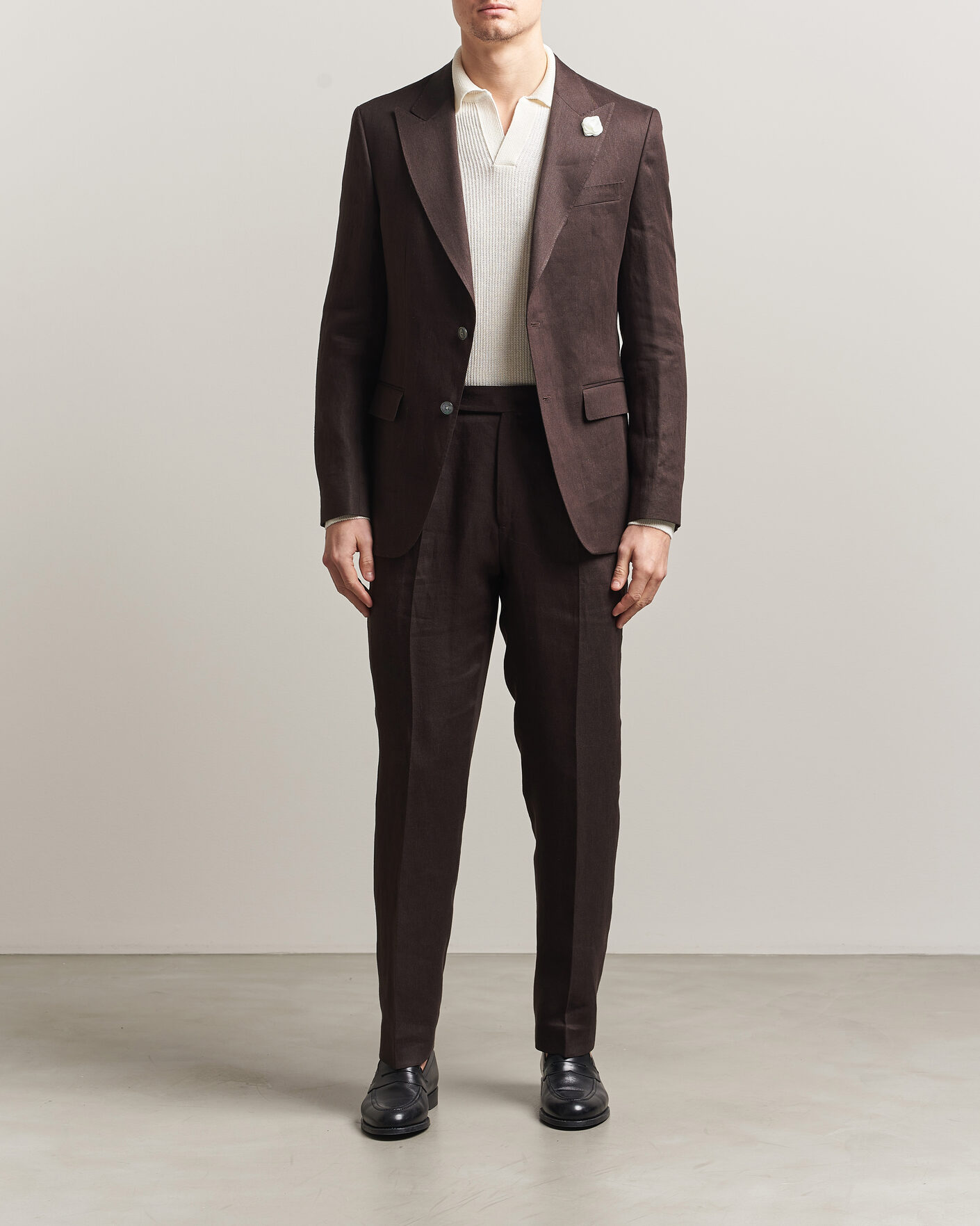 Men | Blazers | BOSS BLACK | Hutson Linen Suit Blazer Dark Brown
