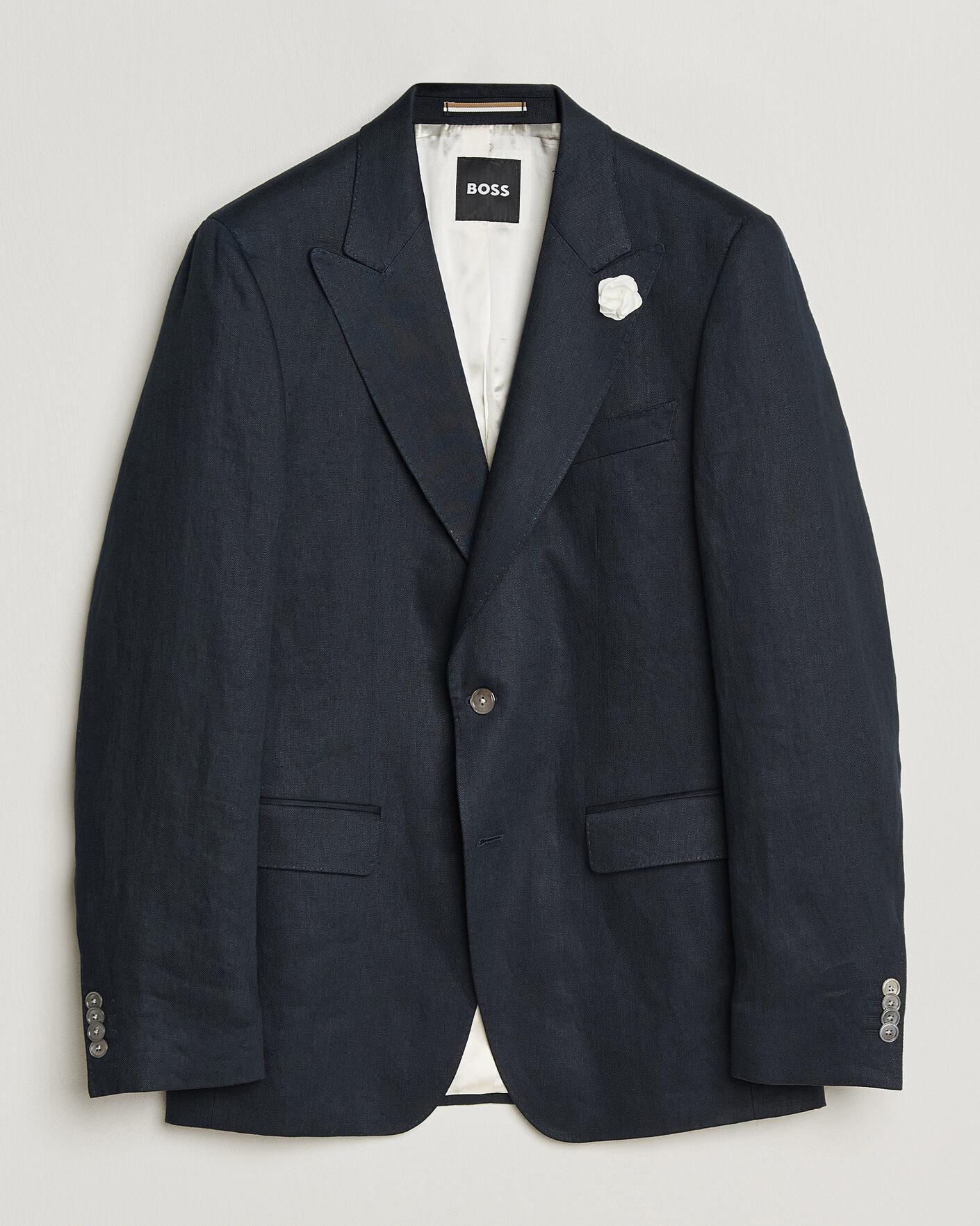 Men | Blazers | BOSS BLACK | Hutson Linen Suit Blazer Dark Blue
