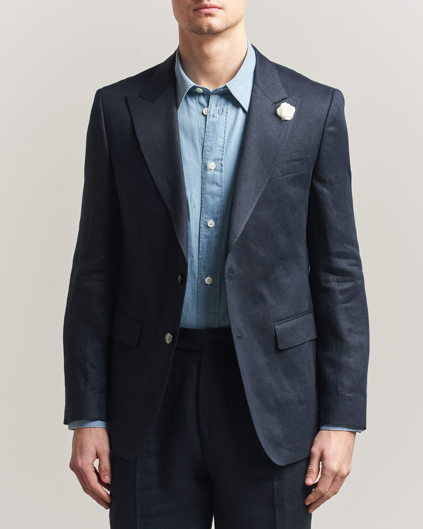 Men | Blazers | BOSS BLACK | Hutson Linen Suit Blazer Dark Blue