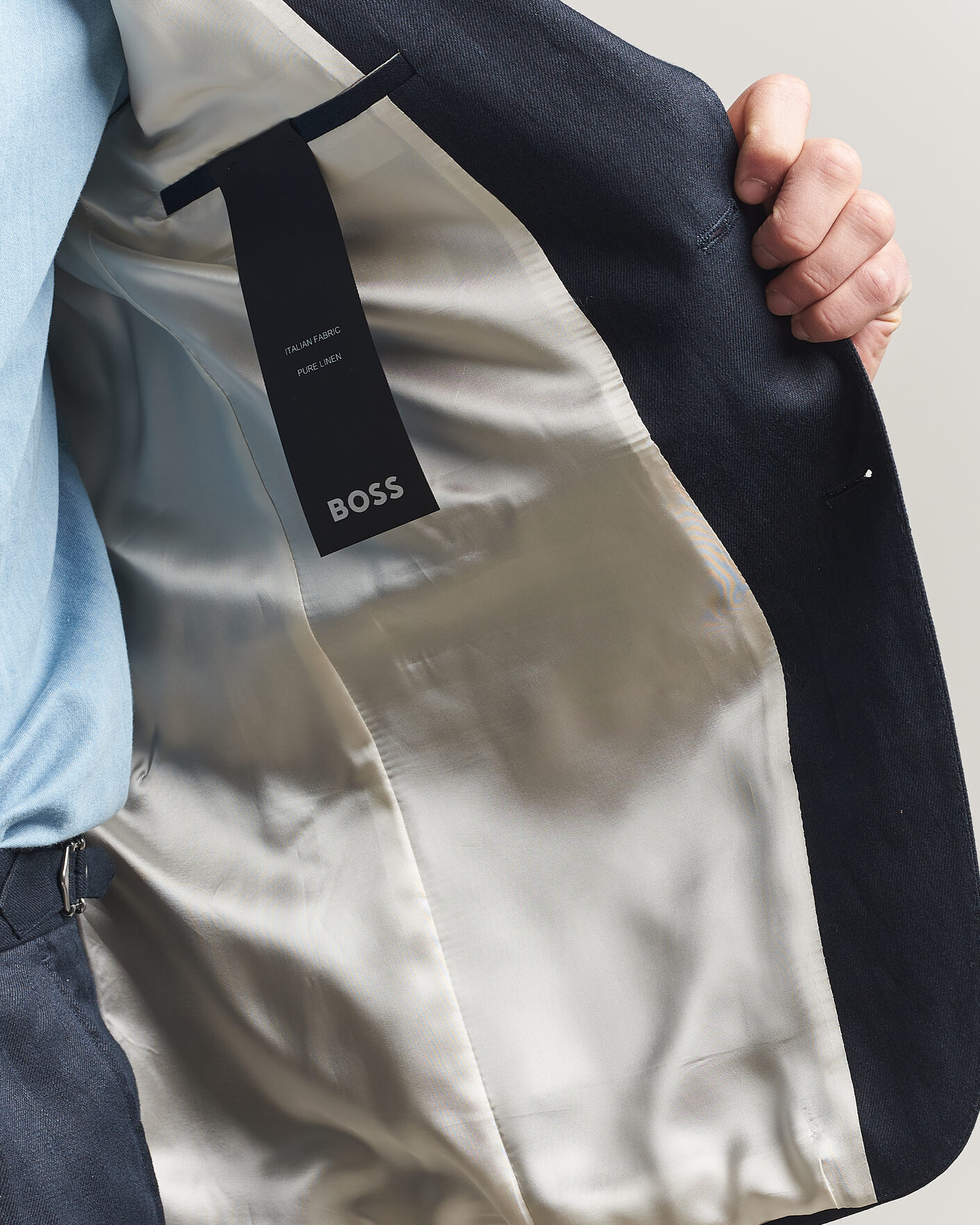 Men | Blazers | BOSS BLACK | Hutson Linen Suit Blazer Dark Blue