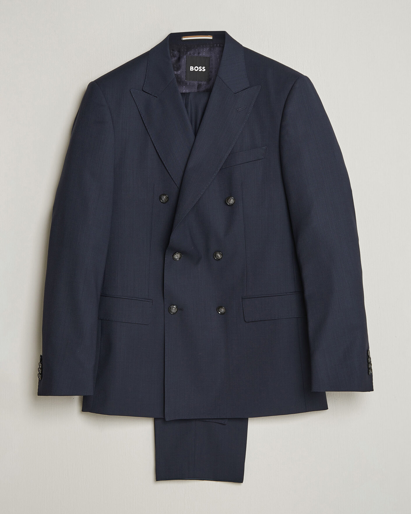 Men | Suits | BOSS BLACK | Huge Wool Double Breasted Suit Dark Blue