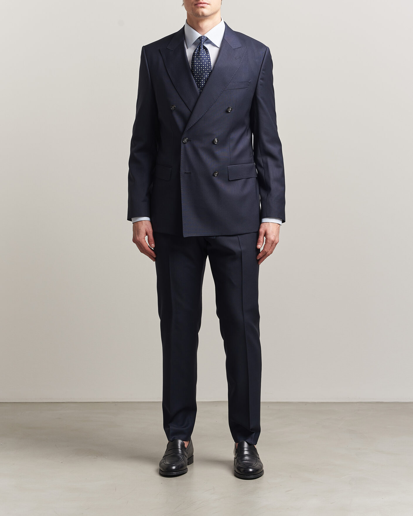 Men | Suits | BOSS BLACK | Huge Wool Double Breasted Suit Dark Blue