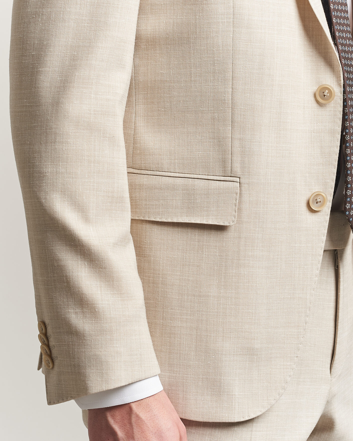 Men | Suits | BOSS BLACK | Huge Wool/Linen Suit Open Beige