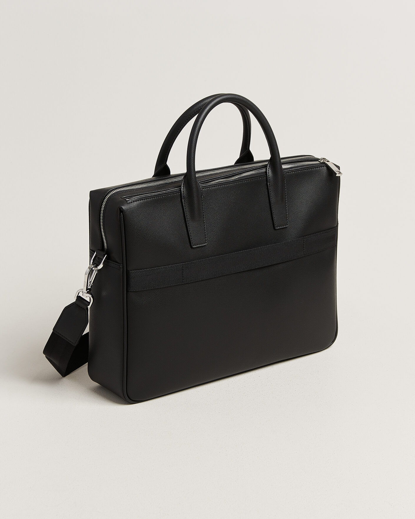 BOSS BLACK Daxter Leather Briefcase Black at CareOfCarl.com