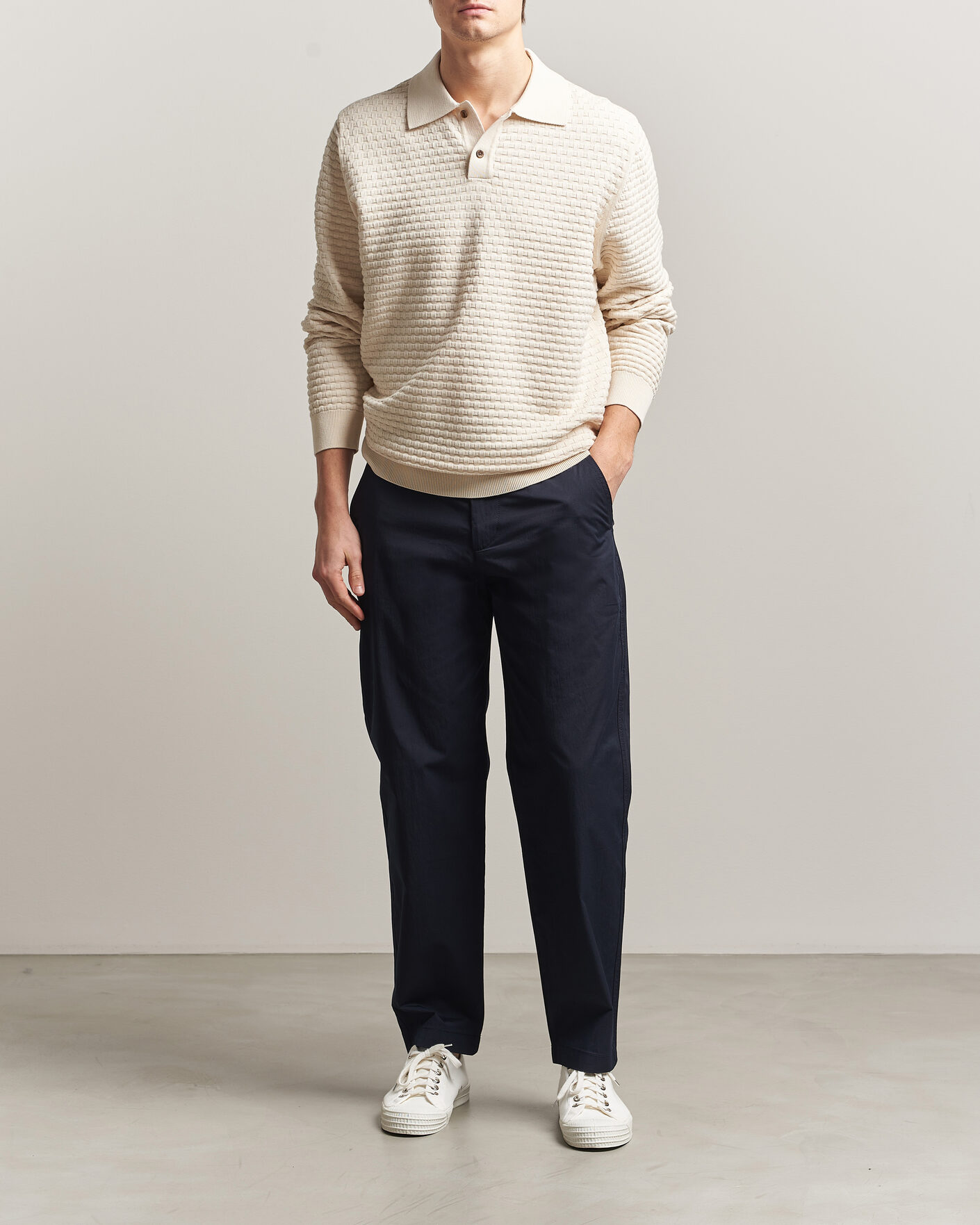 Men | Trousers | BOSS ORANGE | Cotton Chinos Dark Blue