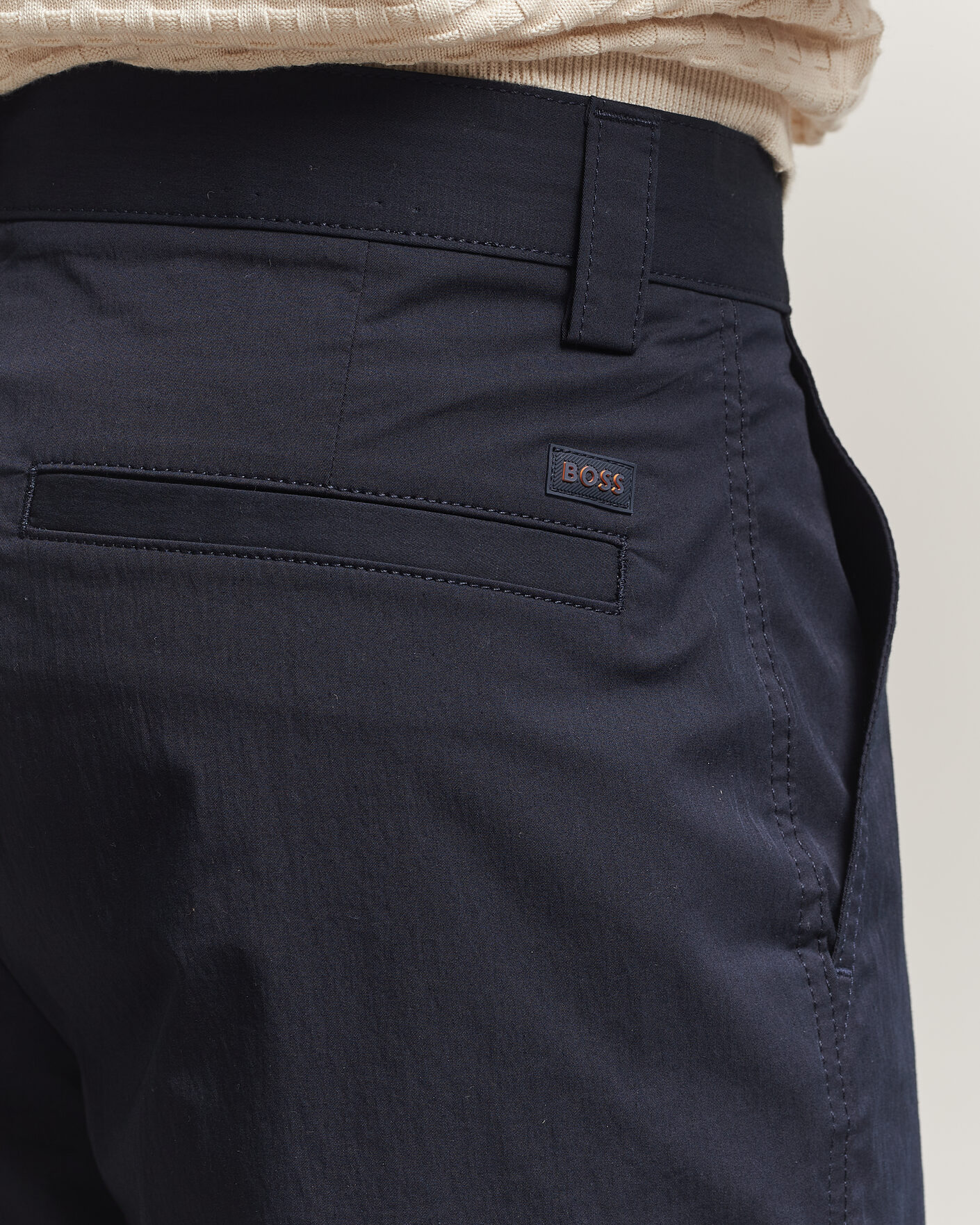 Men | Trousers | BOSS ORANGE | Cotton Chinos Dark Blue