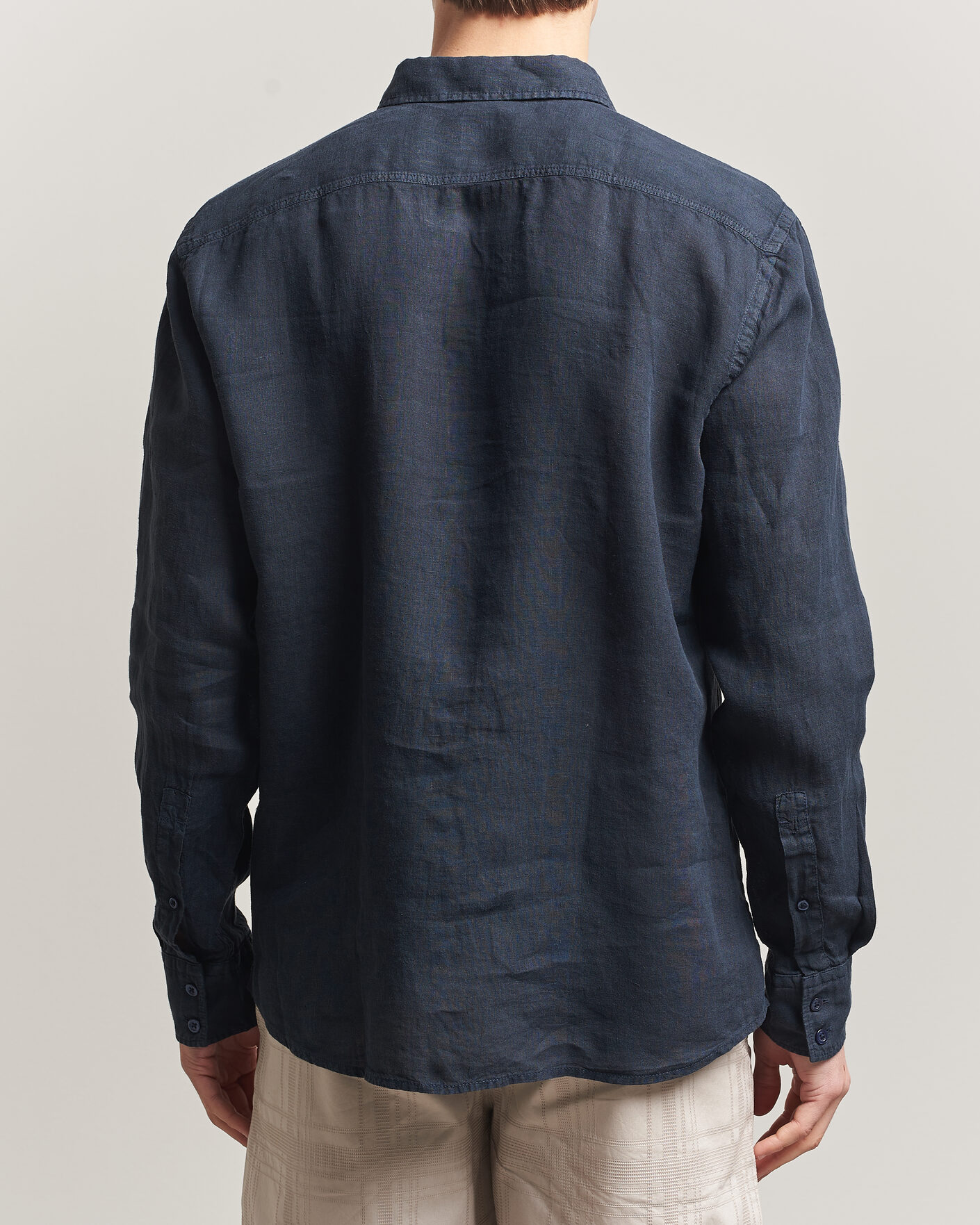 Men | Shirts | BOSS ORANGE | Relegant Linen Shirt Dark Blue