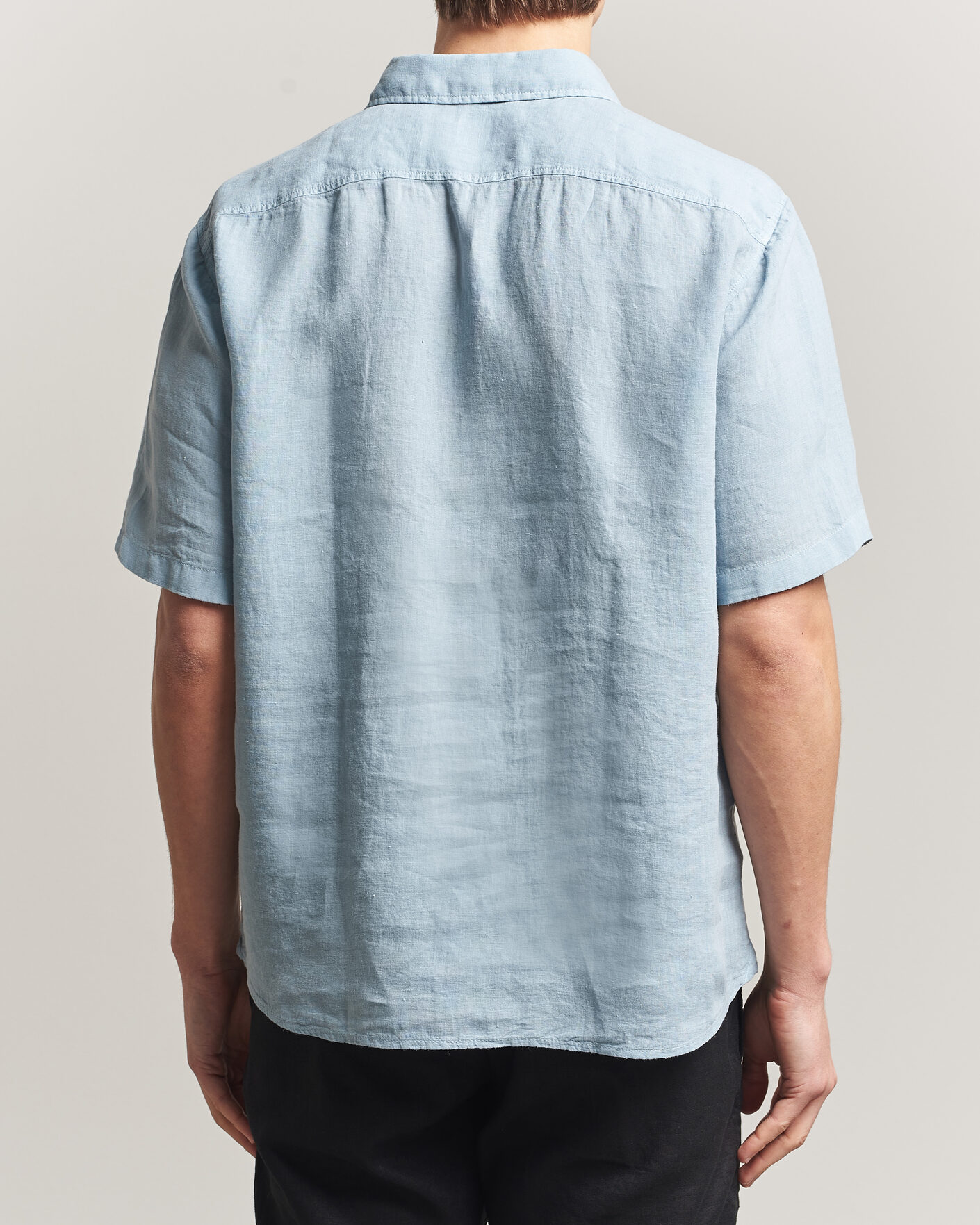 Men | Shirts | BOSS ORANGE | Rash Linen Short Sleeve Shirt Light Blue