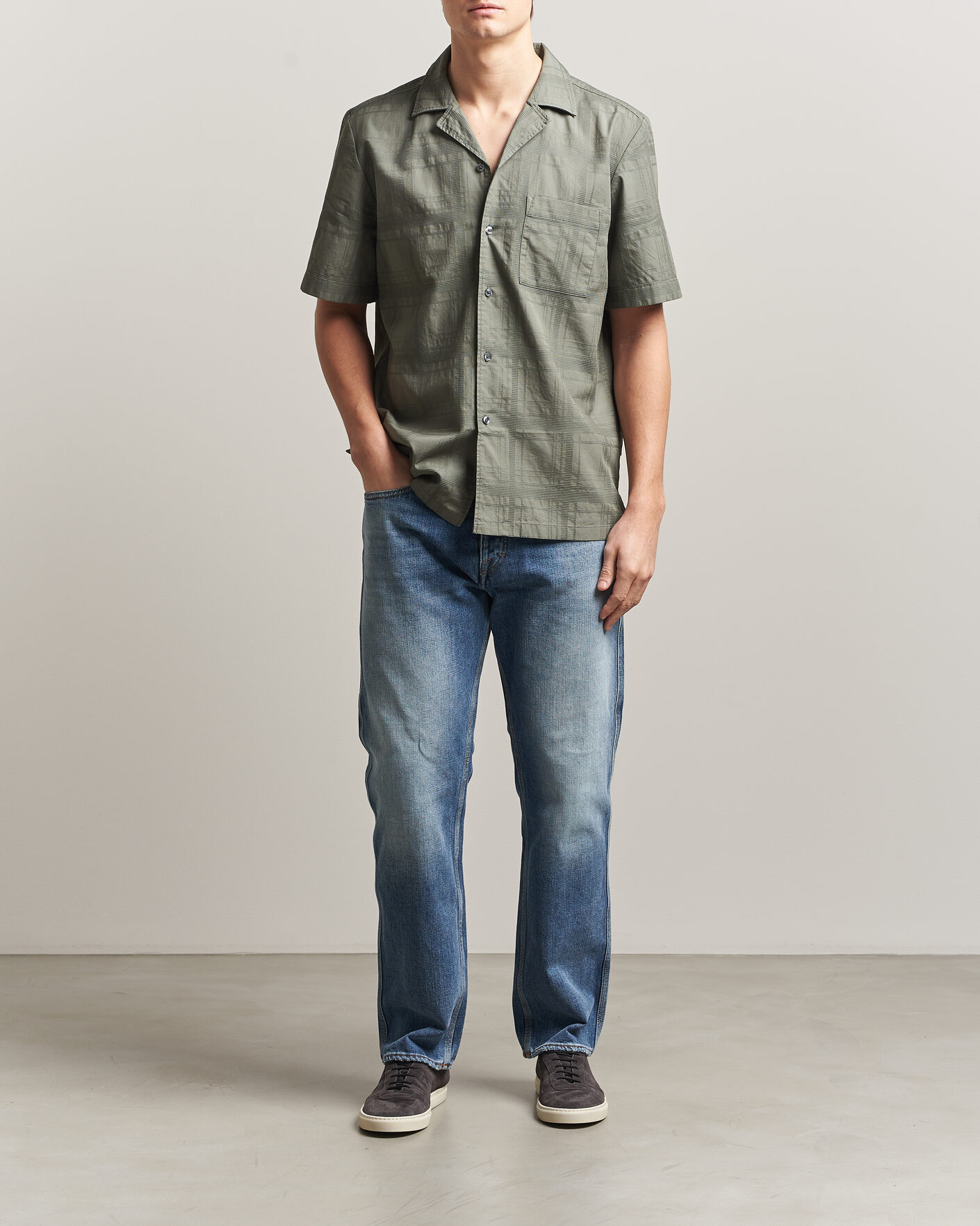 Men | Shirts | BOSS ORANGE | Rayer Cotton Resort Shirt Open Grey