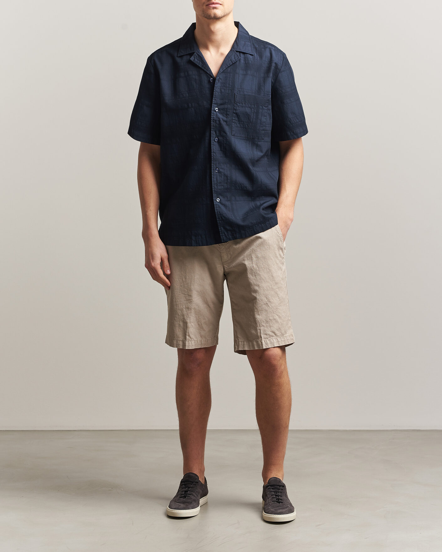 Men | Shirts | BOSS ORANGE | Rayer Cotton Resort Shirt Dark Blue