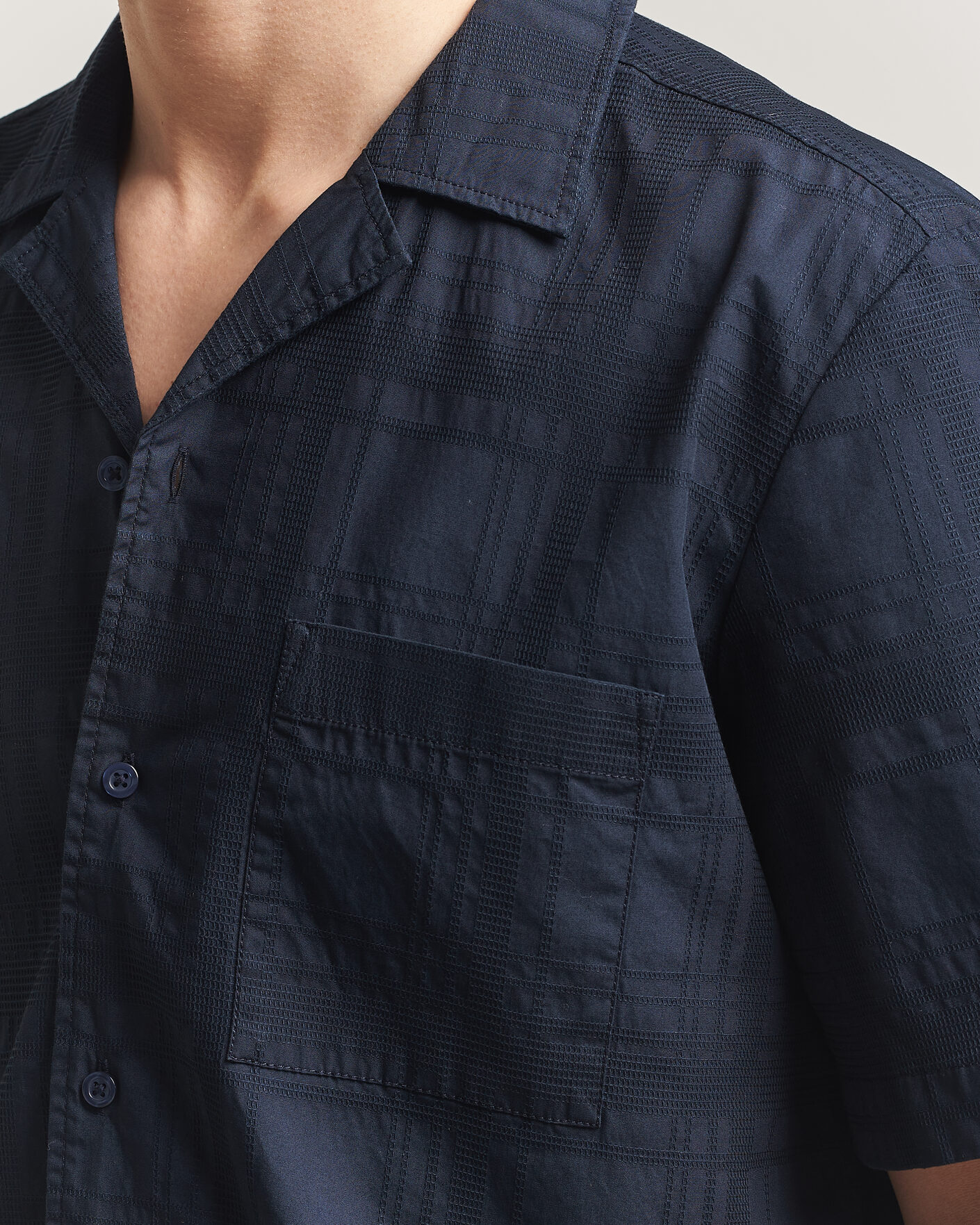 Men | Shirts | BOSS ORANGE | Rayer Cotton Resort Shirt Dark Blue