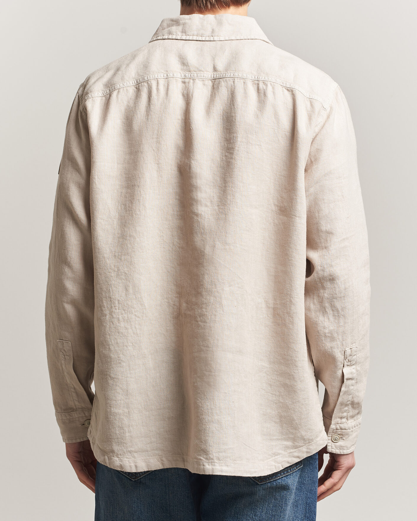 Men | Shirts | BOSS ORANGE | Locky Linen Overshirt Beige