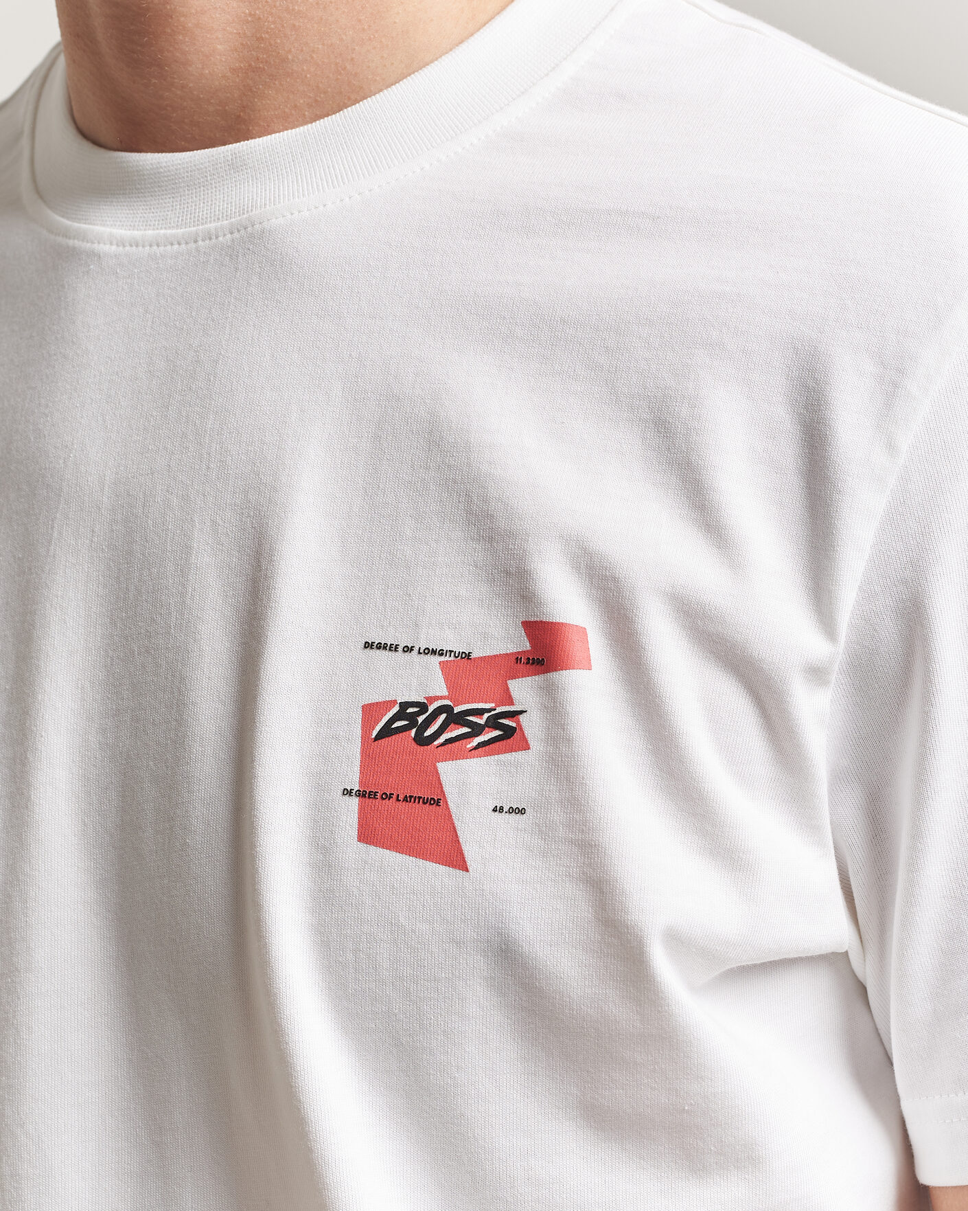 Men | T-Shirts | BOSS ORANGE | Movement Printed Crew Neck T-Shirt Natural