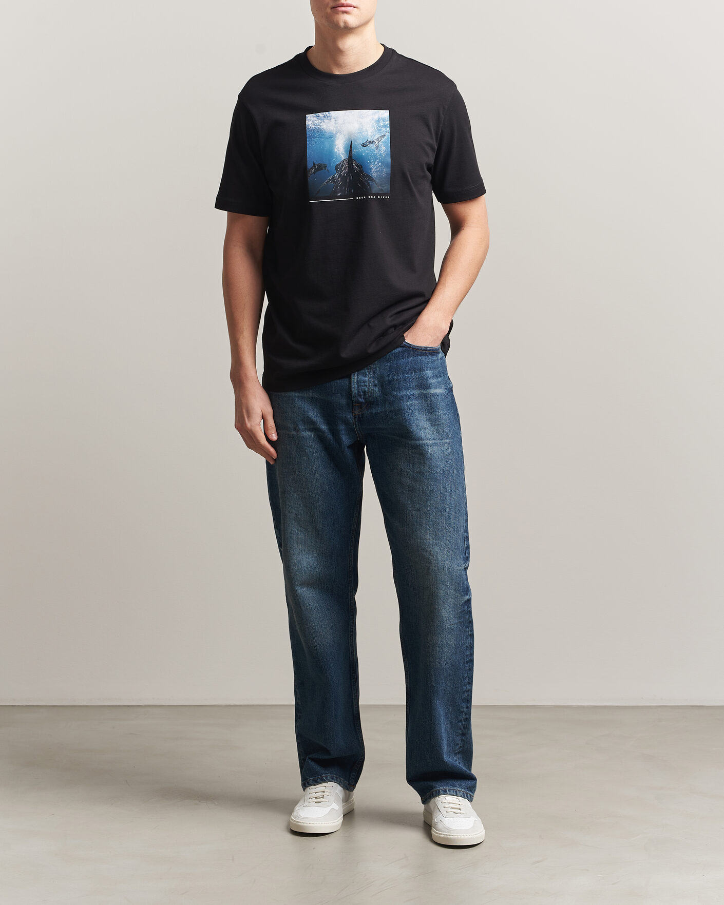 Men | T-Shirts | BOSS ORANGE | Creature Printed Crew Neck T-Shirt Black