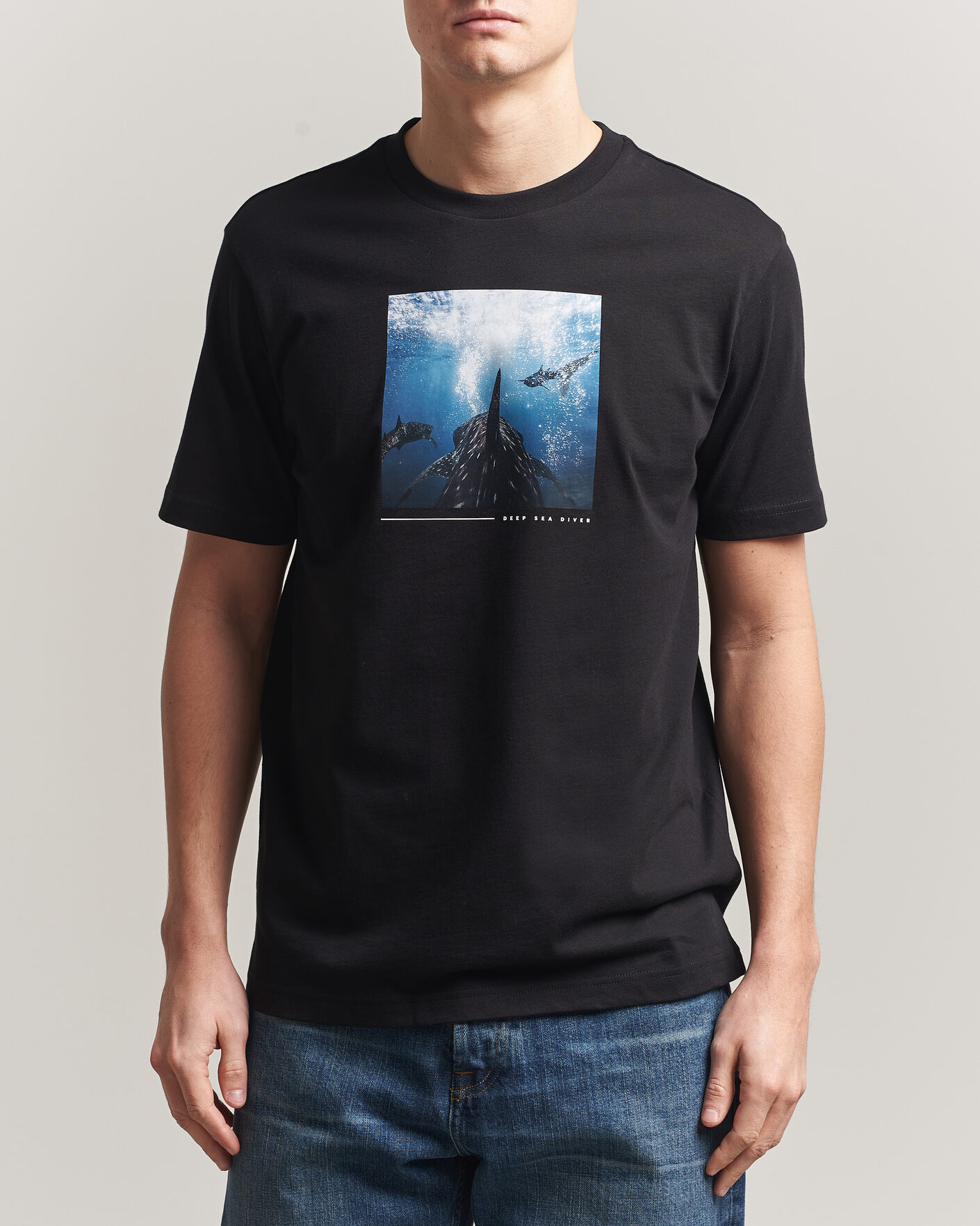 Men | T-Shirts | BOSS ORANGE | Creature Printed Crew Neck T-Shirt Black