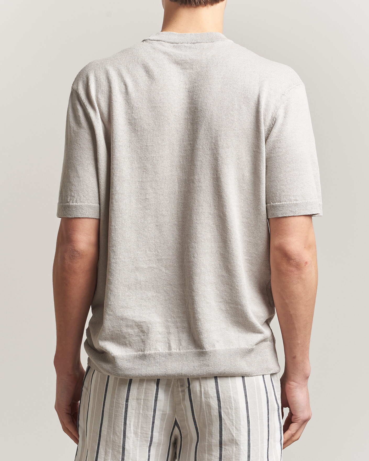 Men | T-Shirts | BOSS ORANGE | Kajordino Linen/Cotton Knitted T-Shirt Beige