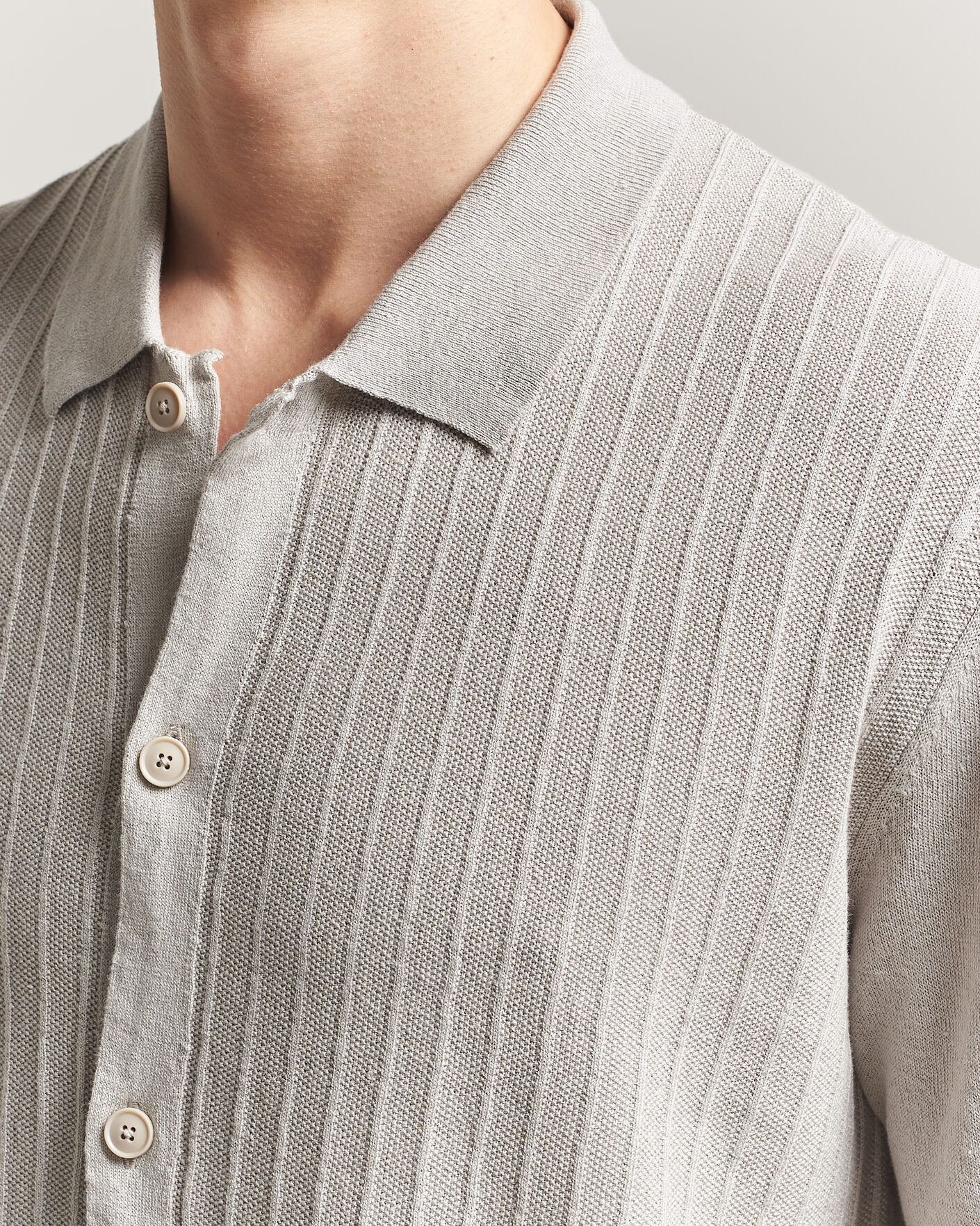 Men | Shirts | BOSS ORANGE | Amicino Linen/Cotton Knitted Shirt Beige