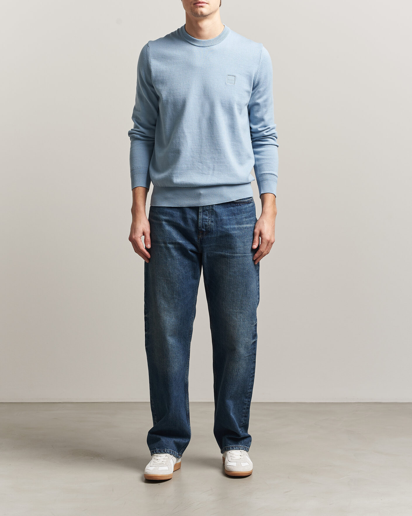 Men | Sweaters & Knitwear | BOSS ORANGE | Kanovano Knitted Sweater Light Blue