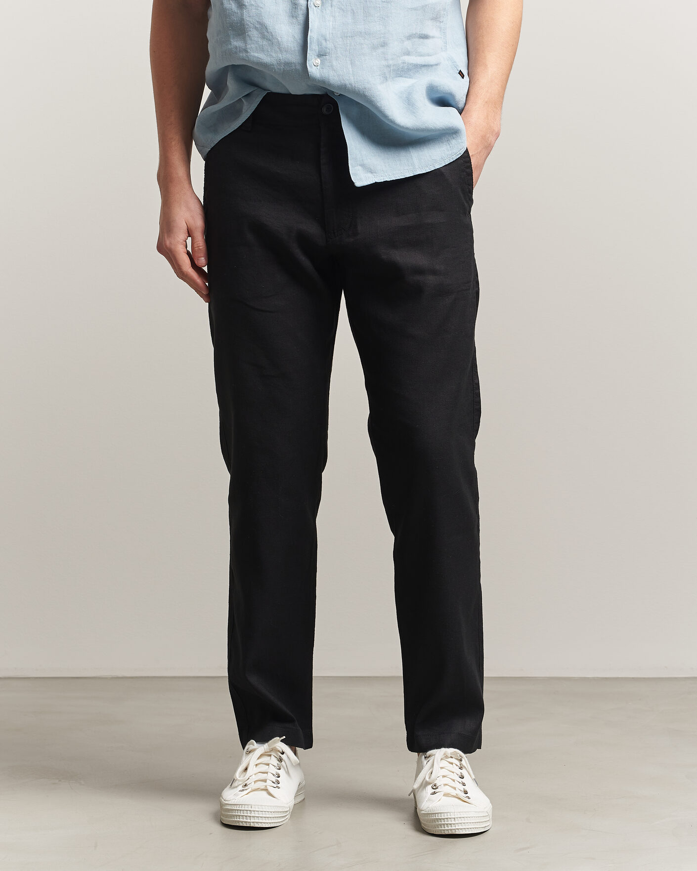 Men | Trousers | BOSS ORANGE | Sanderson Linen Pants Black