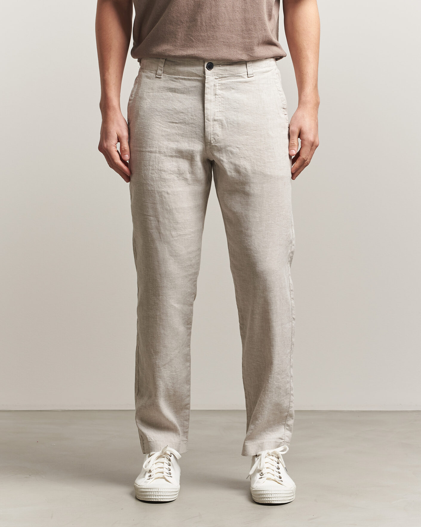 Men | Trousers | BOSS ORANGE | Sanderson Linen Pants Open Grey