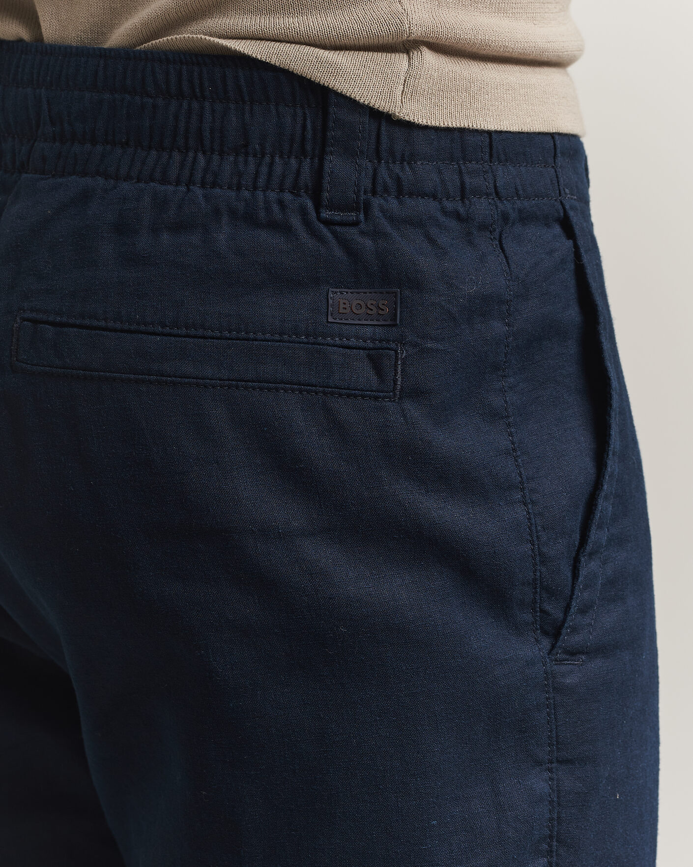Men | Trousers | BOSS ORANGE | Sanderson Linen Pants Dark Blue