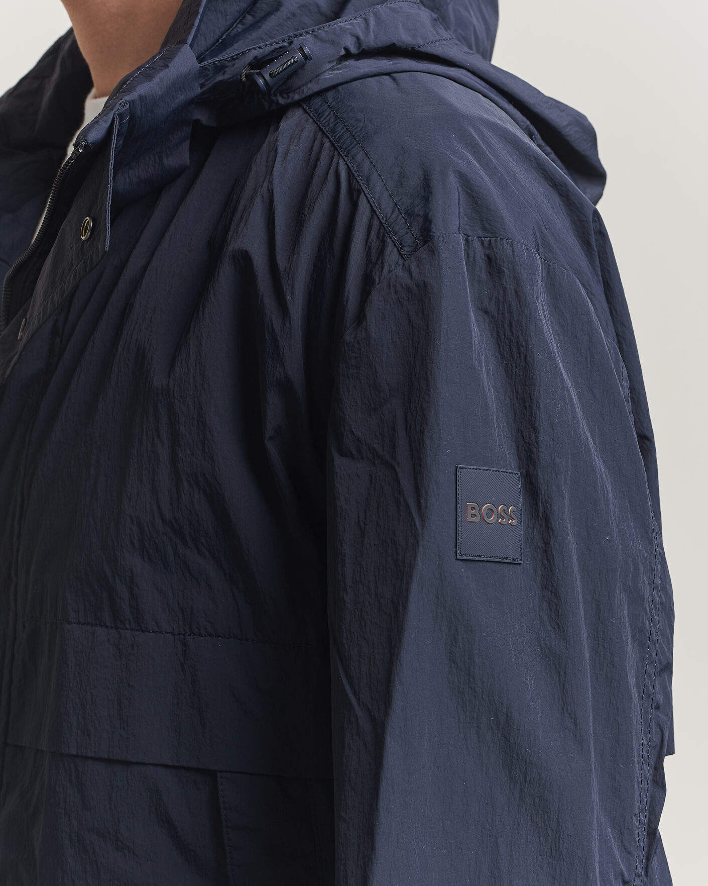 Men | Coats & Jackets | BOSS ORANGE | Oberle Hooded Jacket Dark Blue