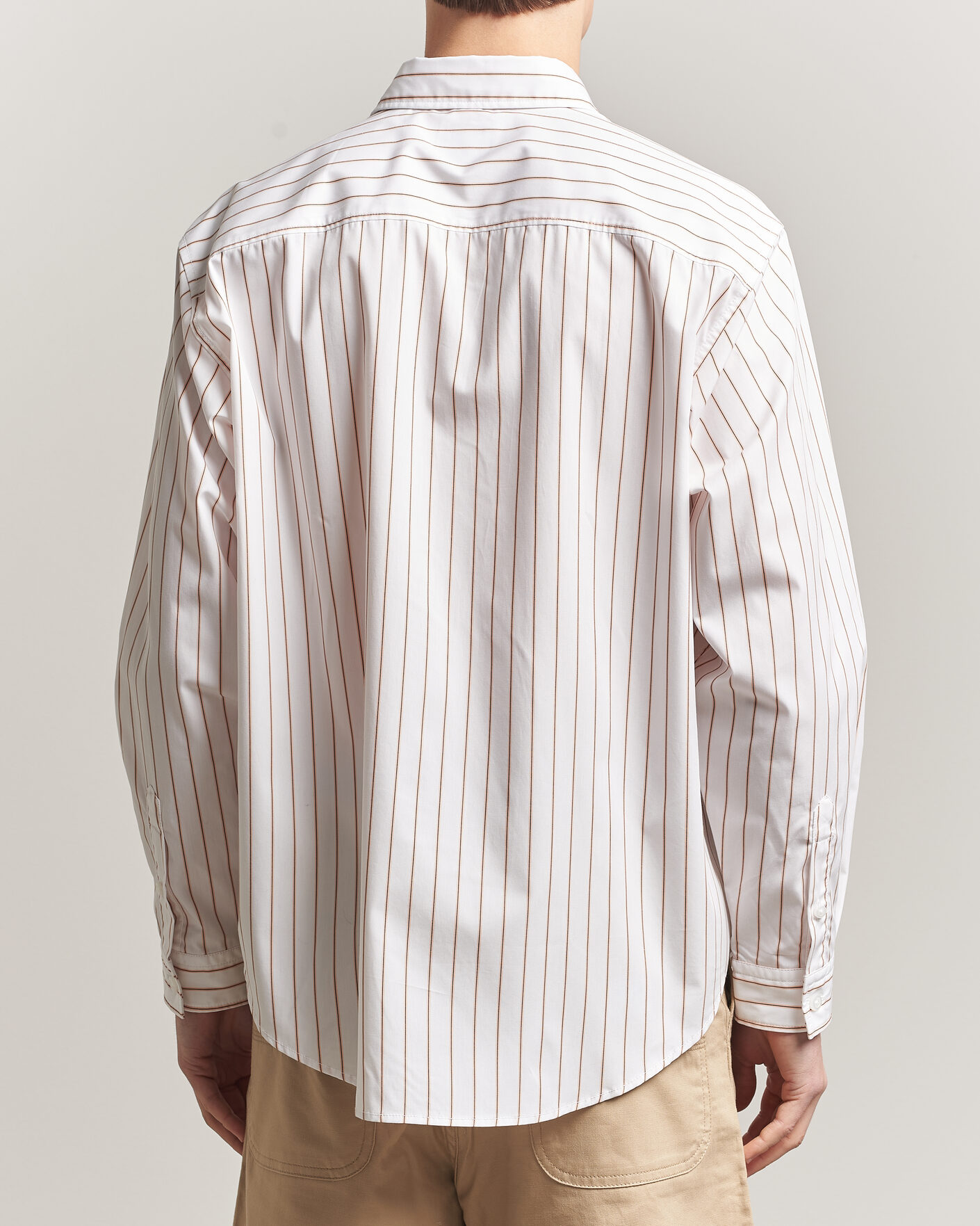 Men | Shirts | HUGO | Ebalto Striped Cotton Shirt Light Orange