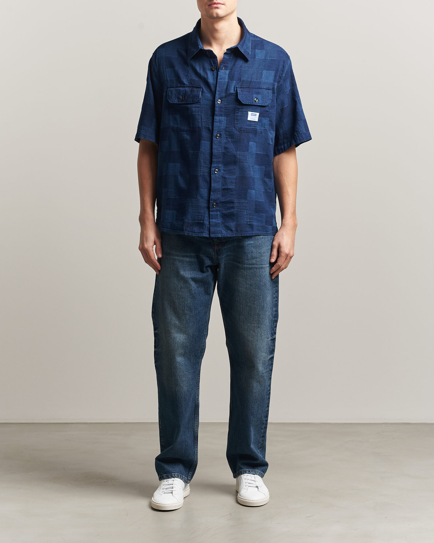 Men | Shirts | HUGO | Ekyno Workwear Short Sleeve Shirt Dark Blue
