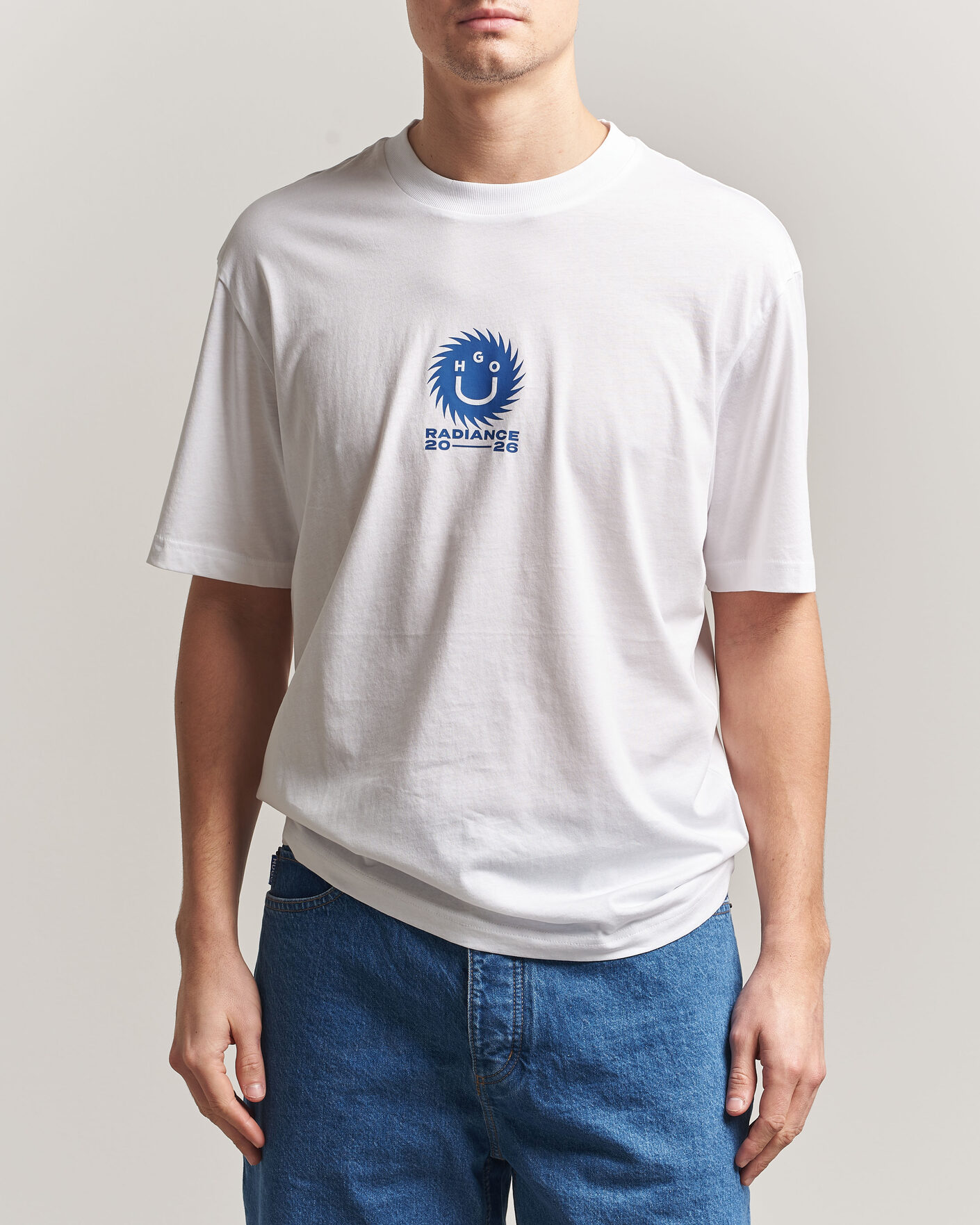 Men | T-Shirts | HUGO | Nunarix Printed Crew Neck T-Shirt White