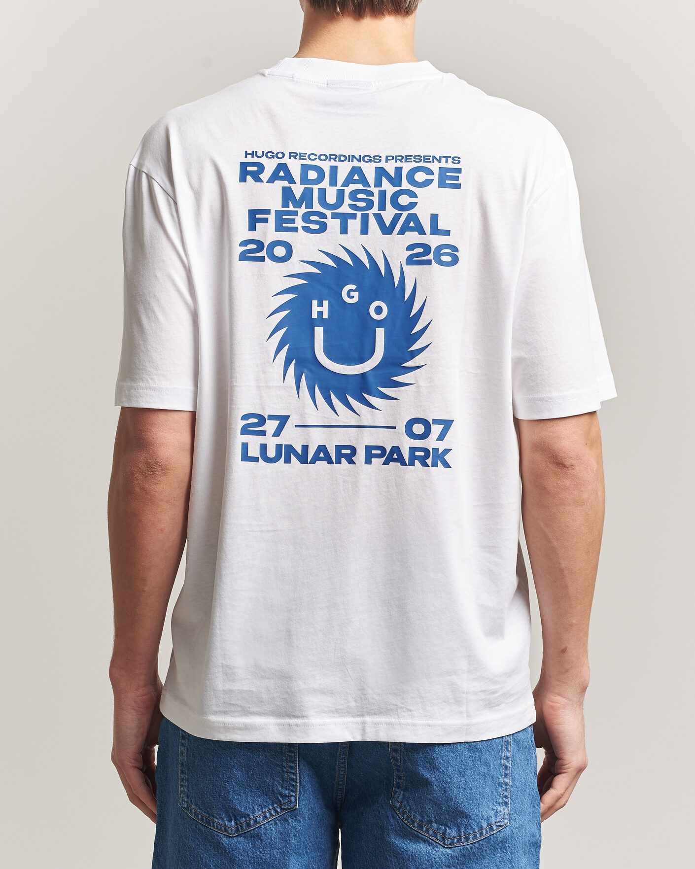 Men | T-Shirts | HUGO | Nunarix Printed Crew Neck T-Shirt White