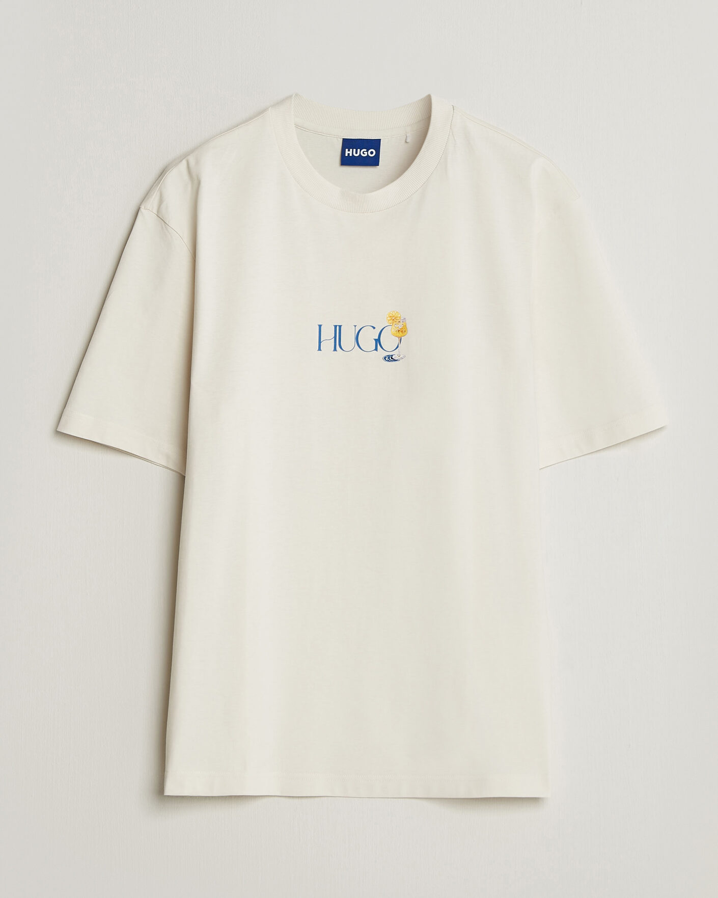 Men | T-Shirts | HUGO | Nulaxo Printed Crew Neck T-Shirt Open White