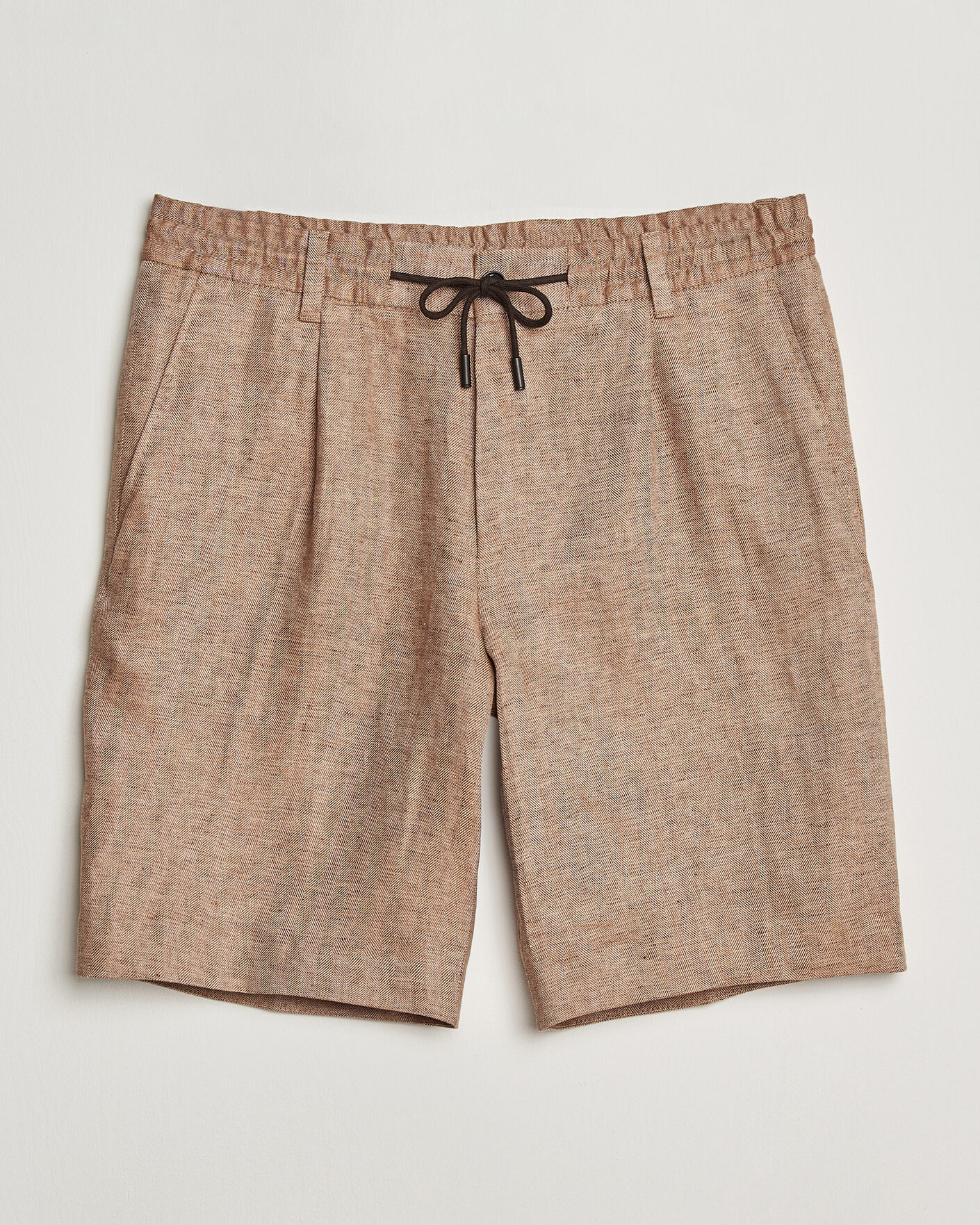 Men | Shorts | BOSS CAMEL | Peet Linen Drawstring Shorts Medium Beige