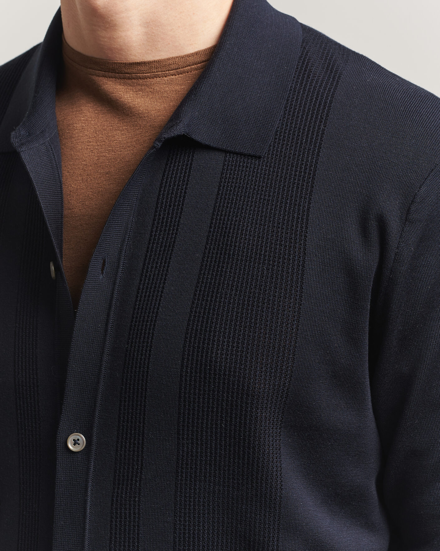 Men | Sweaters & Knitwear | BOSS CAMEL | Nicolo Silk Knitted Cardigan Dark Blue