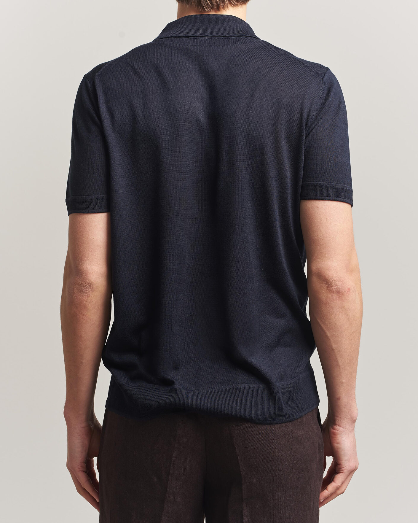 Men | Polo Shirts | BOSS CAMEL | Novo Silk Knitted Polo Dark Blue