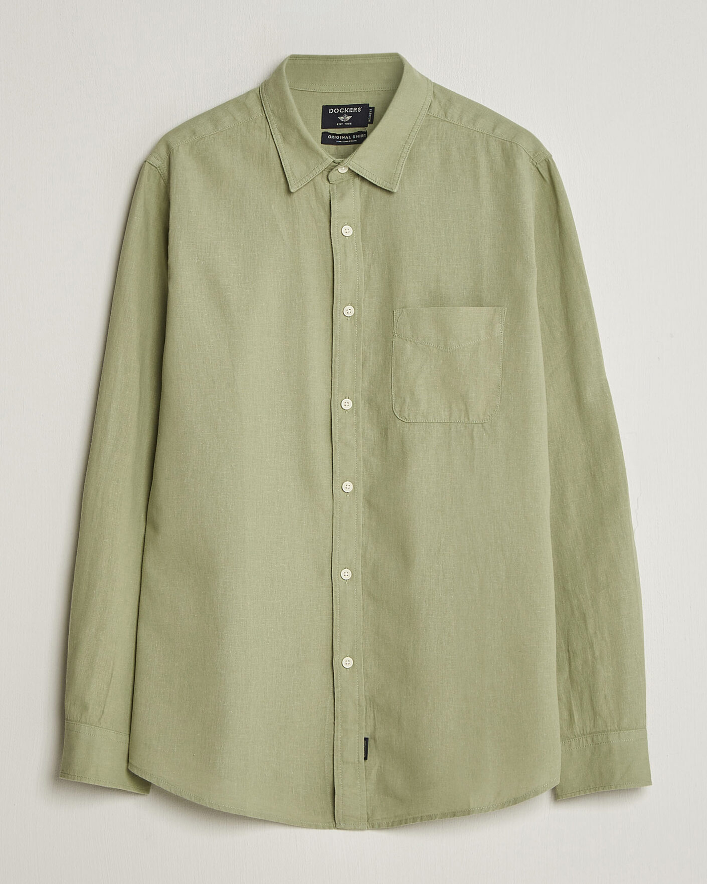 Men | Shirts | Dockers | Slim Linen/Cotton Shirt Tea