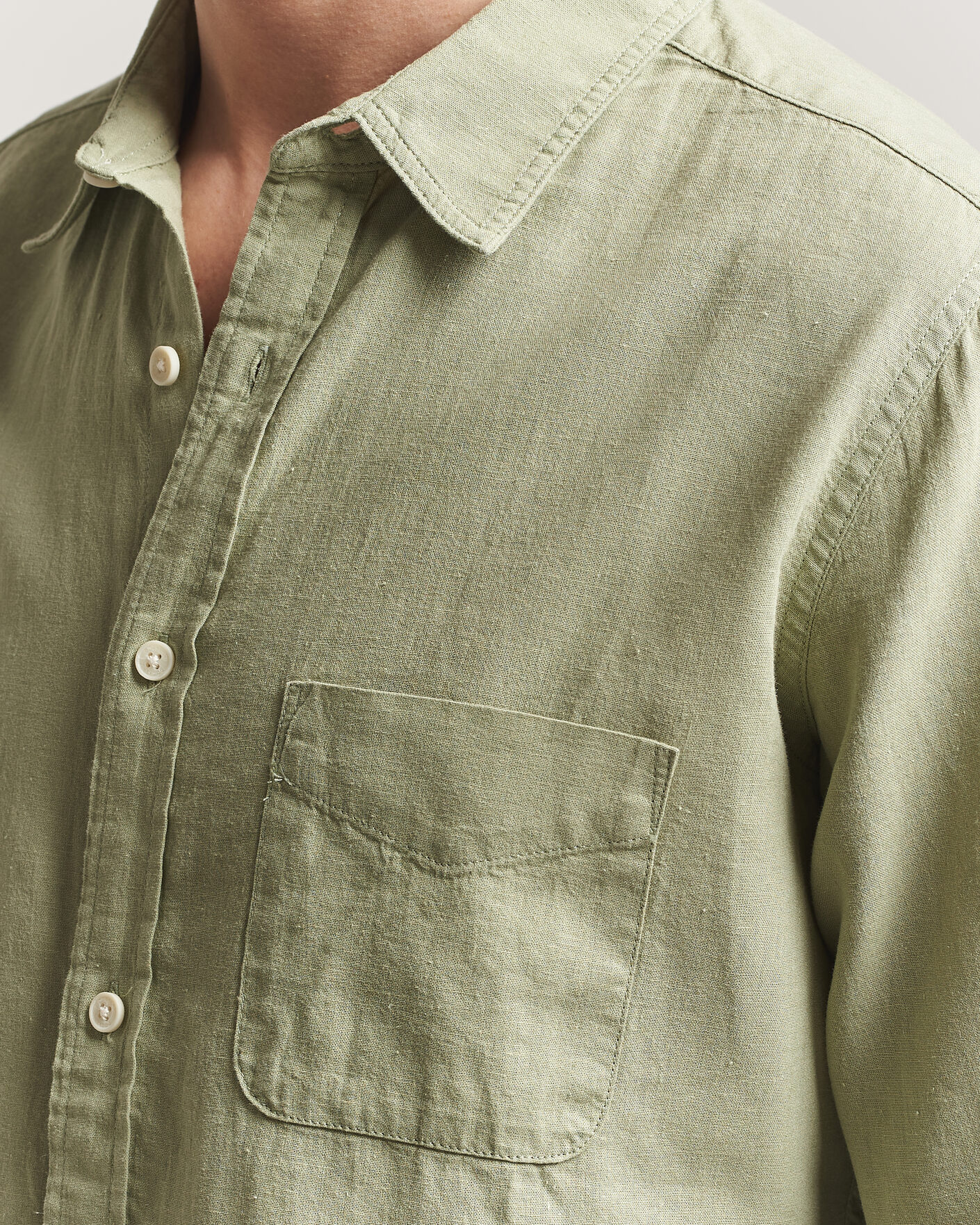 Men | Shirts | Dockers | Slim Linen/Cotton Shirt Tea