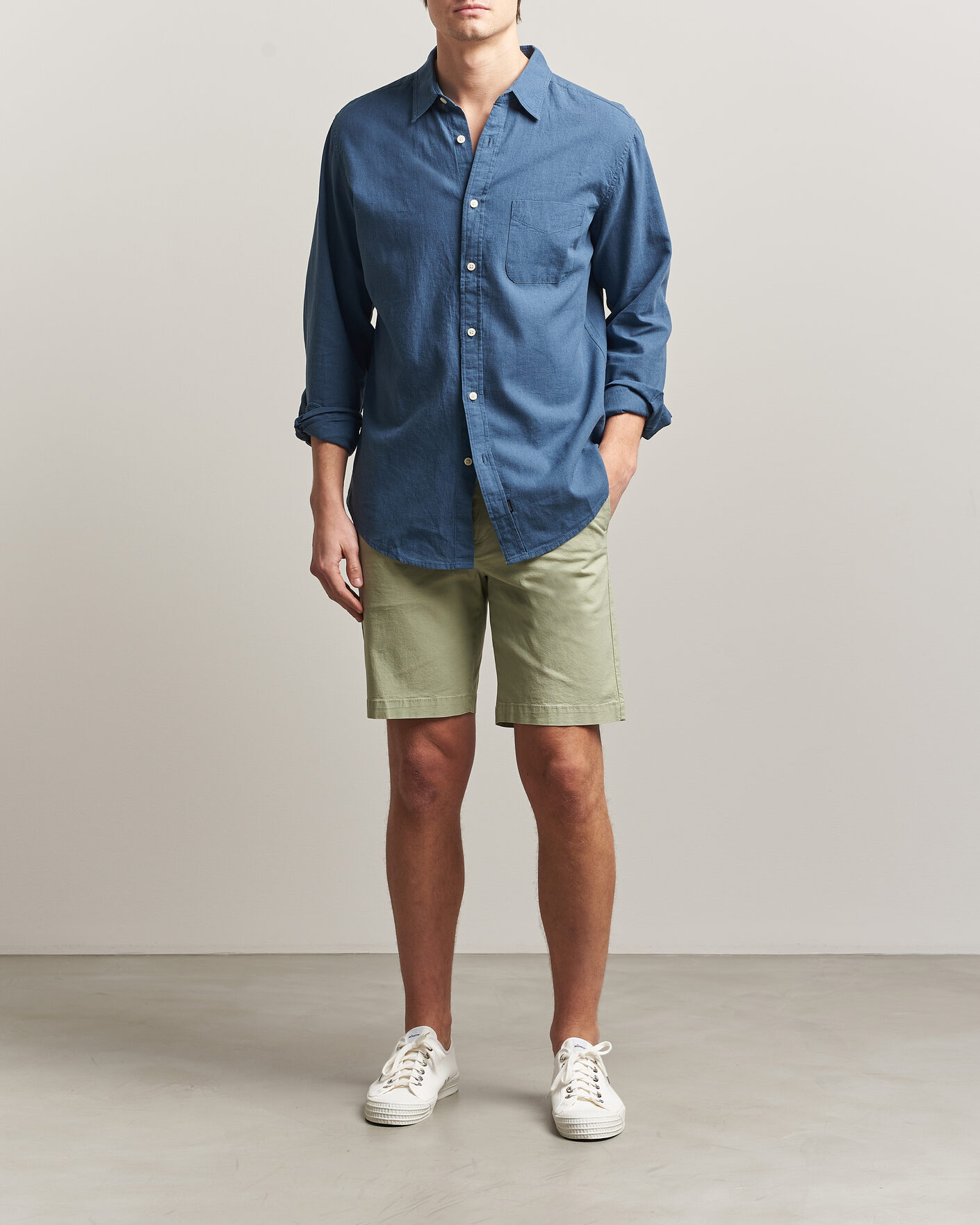 Dockers Slim Cotton/Linen Shorts Tea at CareOfCarl.com