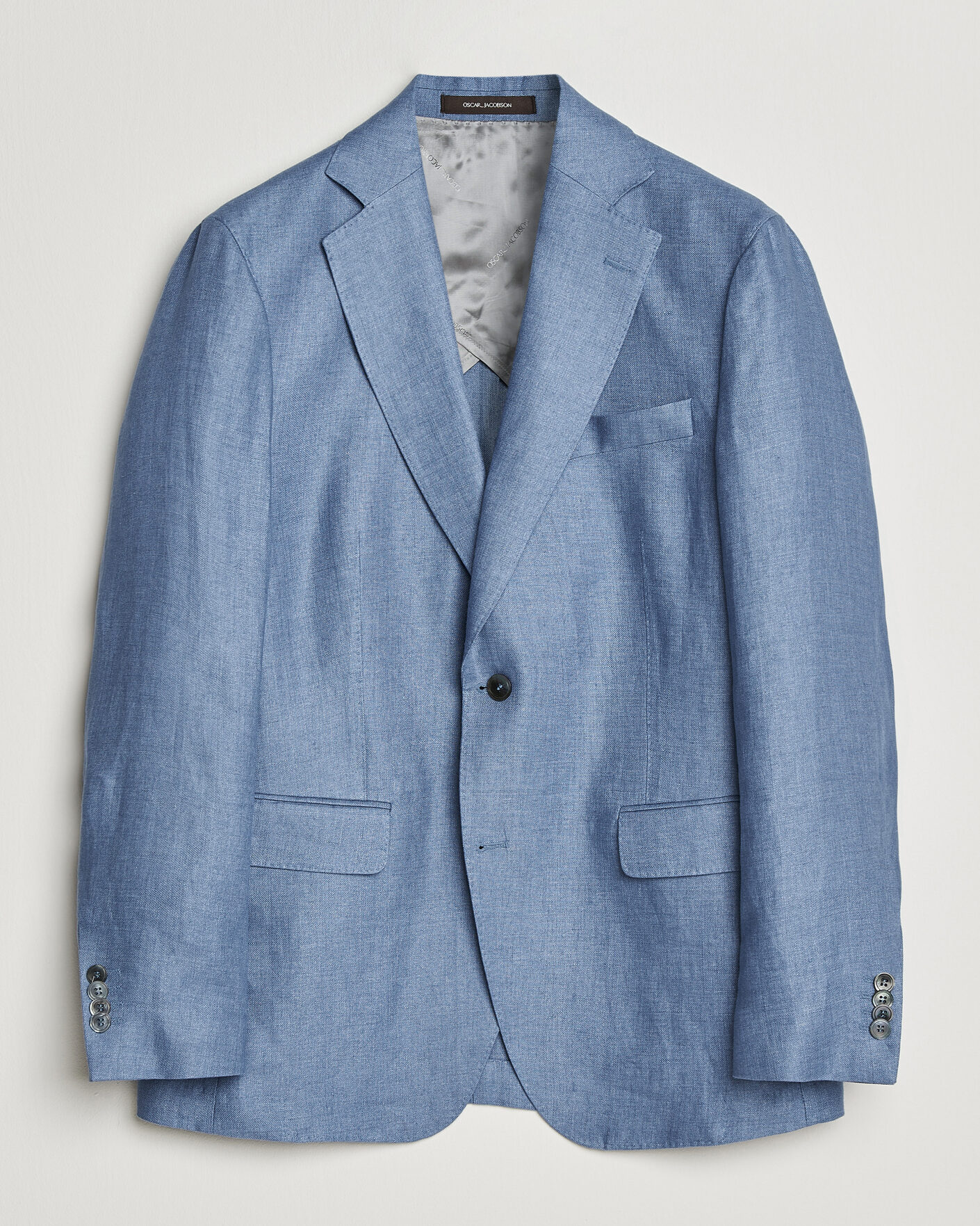 Men | Blazers | Oscar Jacobson | Ferry Soft Linen Blazer Light Blue