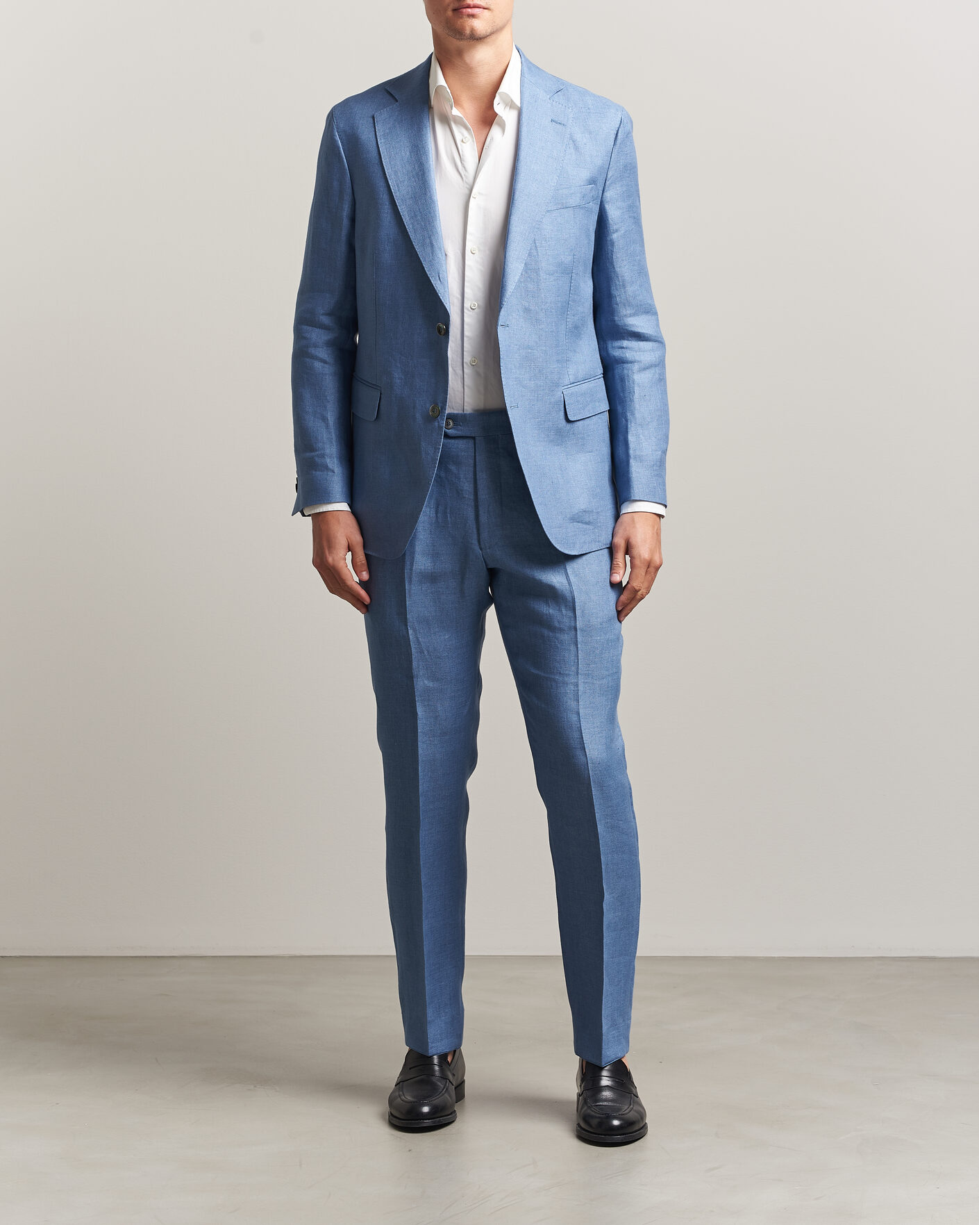 Men | Blazers | Oscar Jacobson | Ferry Soft Linen Blazer Light Blue