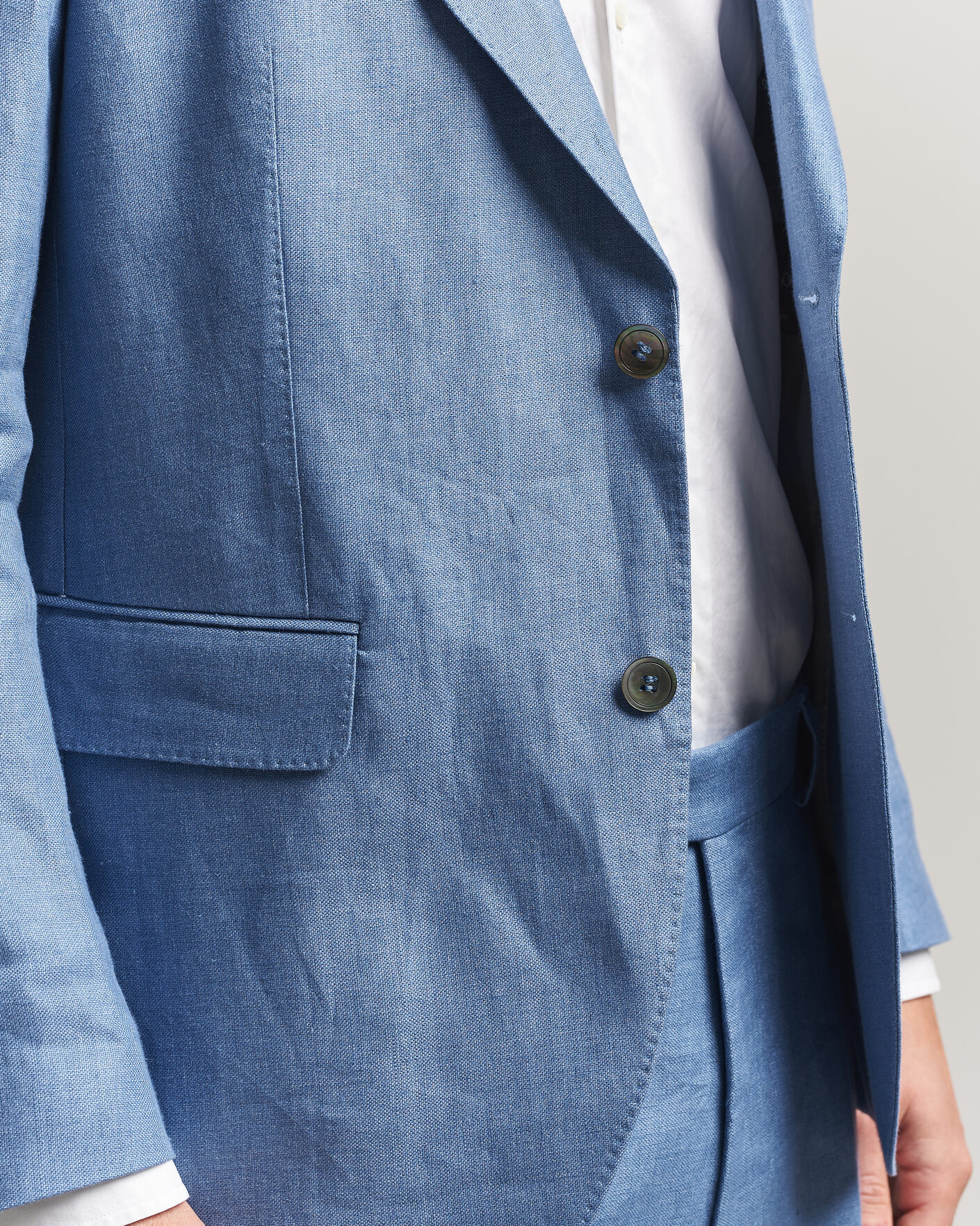 Men | Blazers | Oscar Jacobson | Ferry Soft Linen Blazer Light Blue