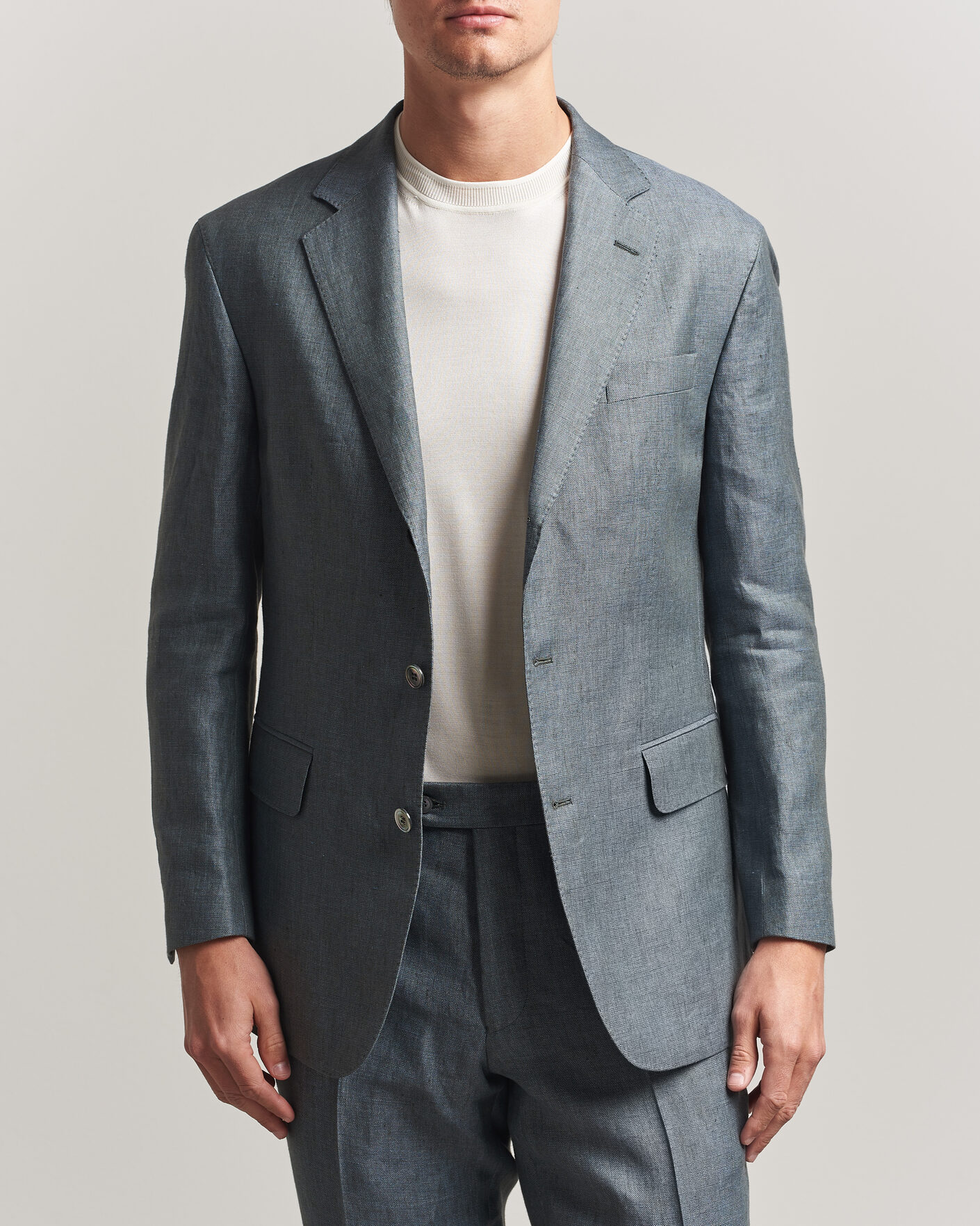 Men | Blazers | Oscar Jacobson | Robert Linen Blazer Olive