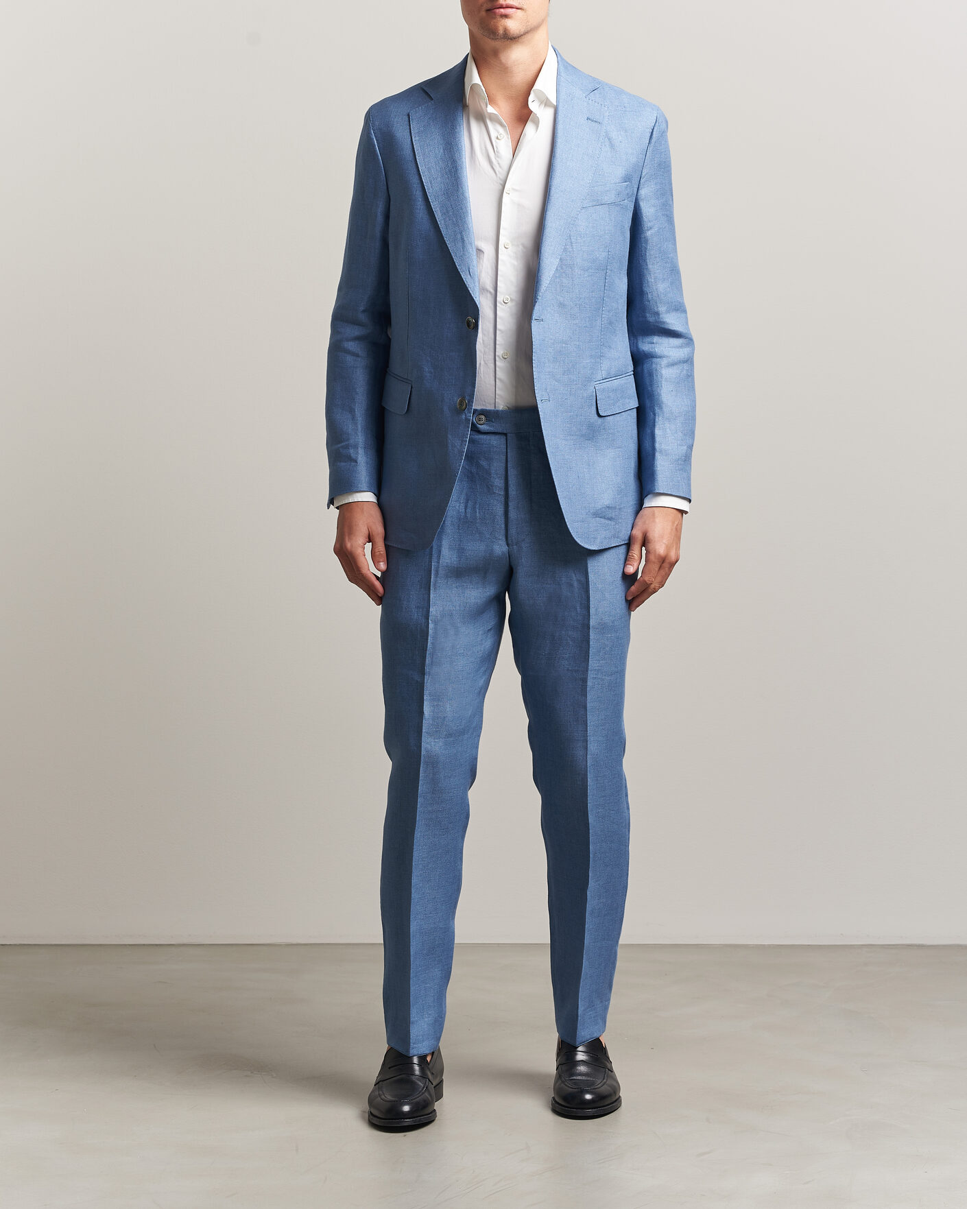 Men | Trousers | Oscar Jacobson | Dandy Linen Trousers Light Blue