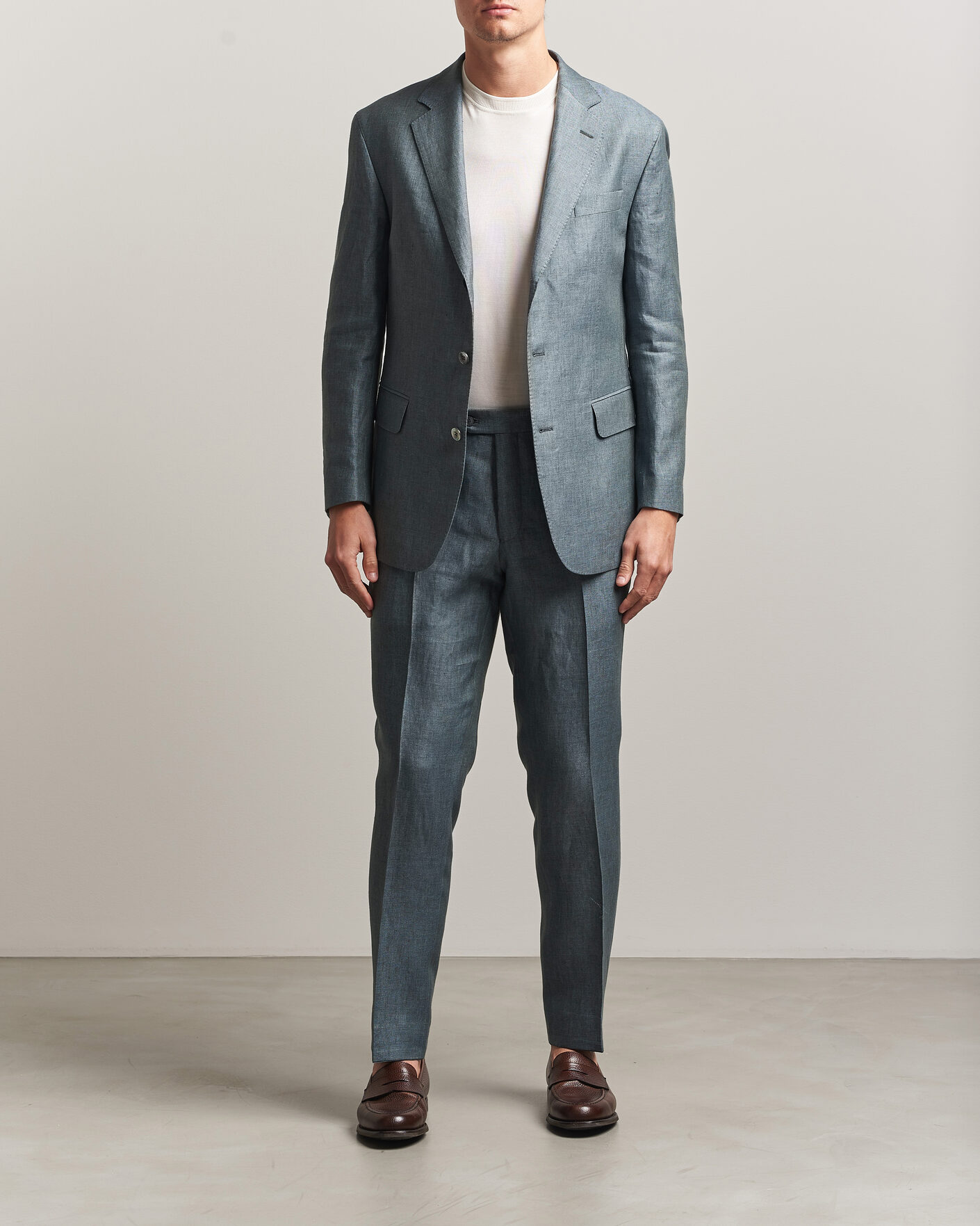 Men | Trousers | Oscar Jacobson | Dandy Linen Trousers Green