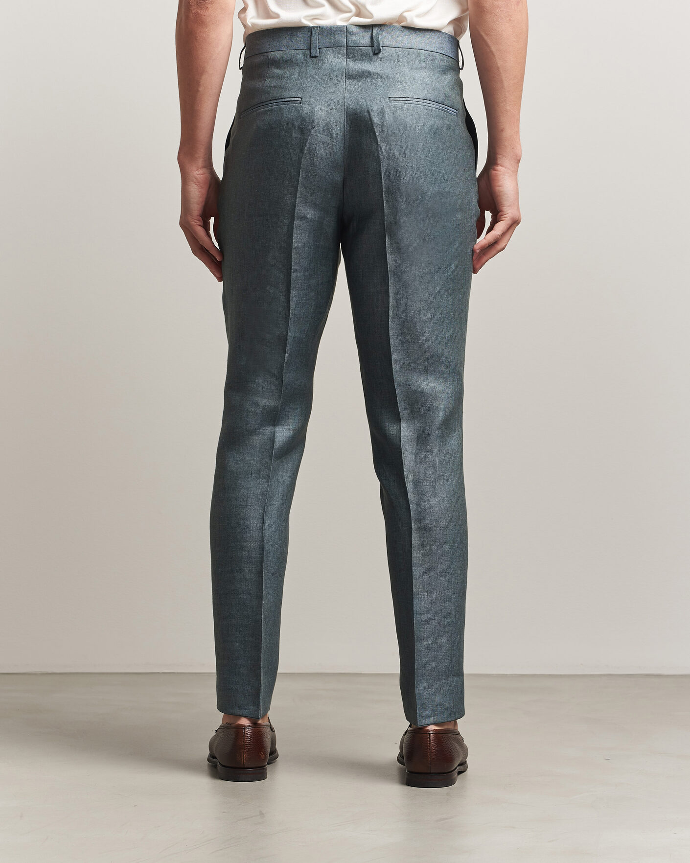 Men | Trousers | Oscar Jacobson | Dandy Linen Trousers Green