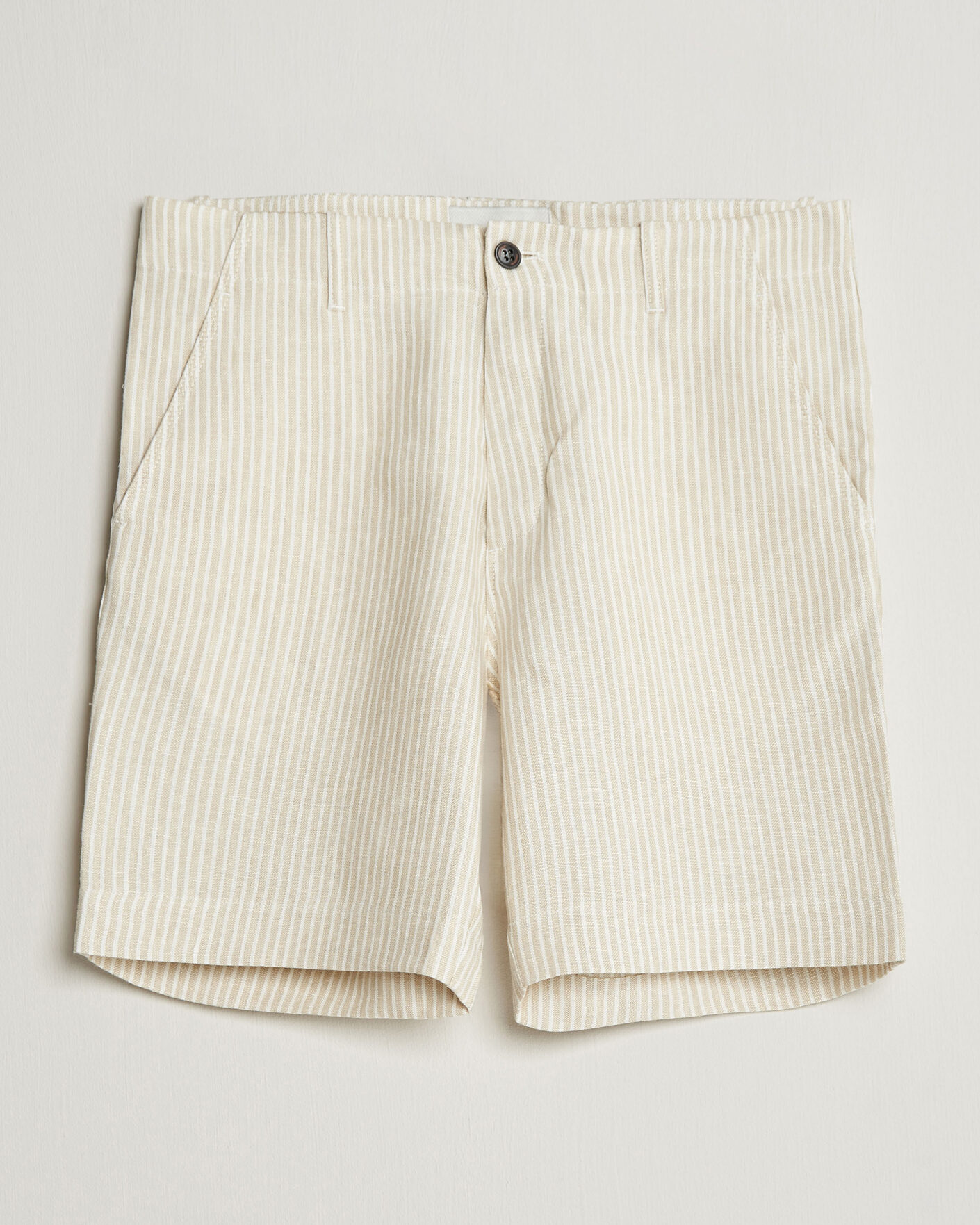 Men | Shirts | Peregrine | Windsor Linen Shorts Beige Stripe